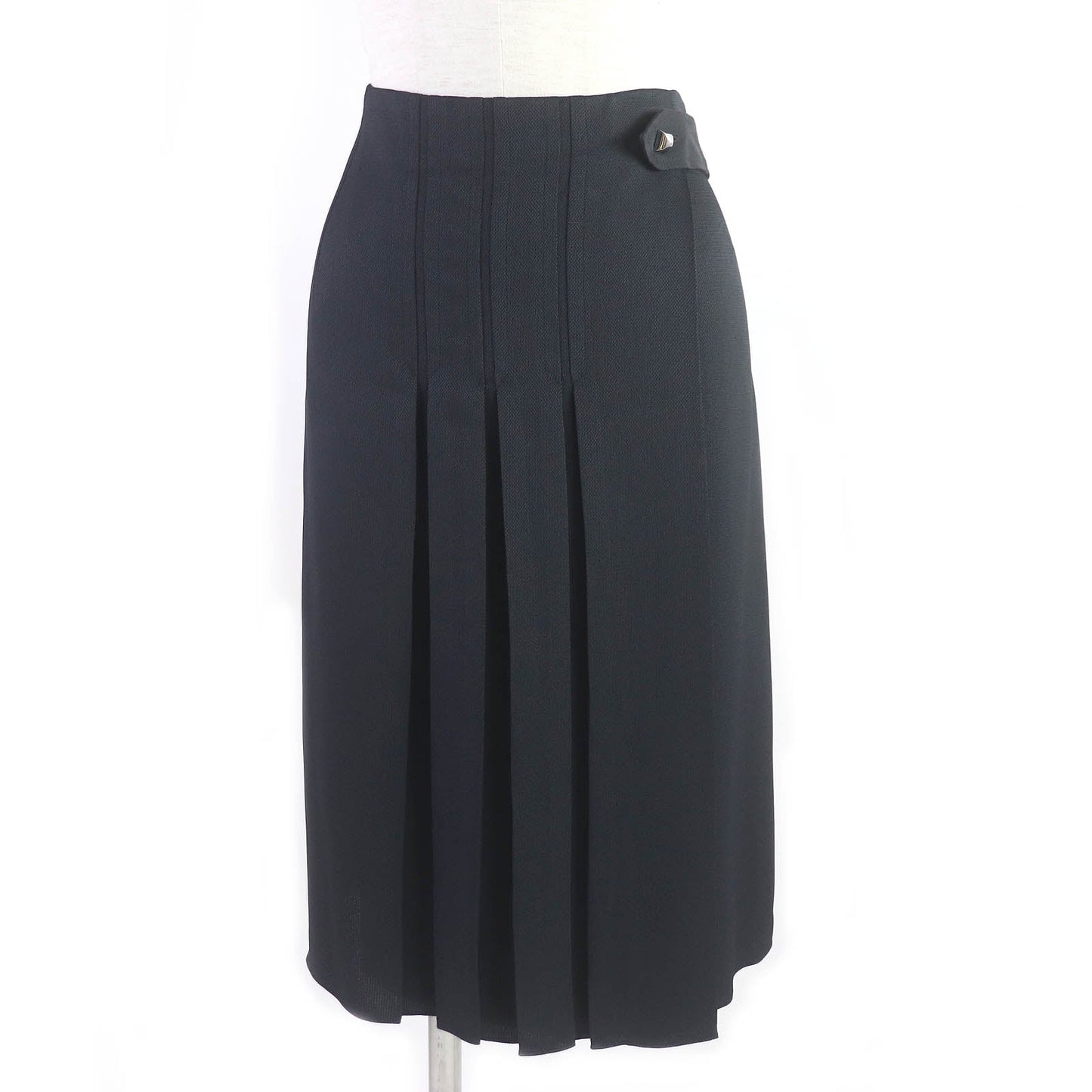 HERMES Wrap skirt Rayon Dark navy 40