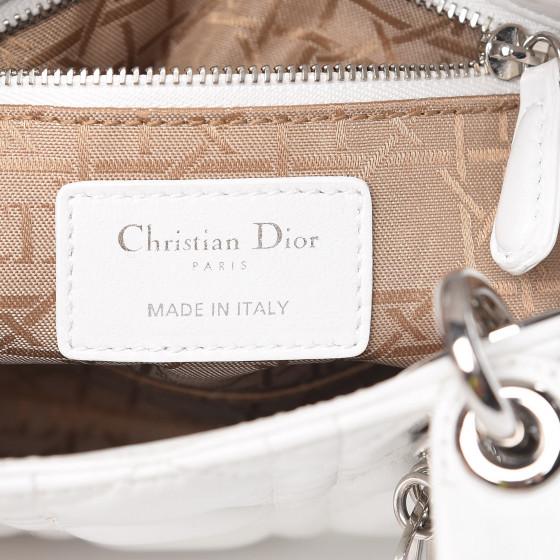 Mini Lady Dior Lambskin Bag Off-White