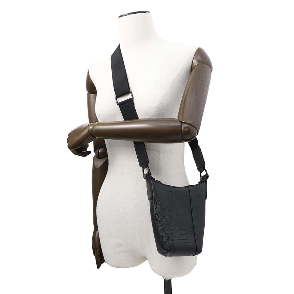 BALENCIAGA Hourglass Shoulder Black644722 Leather