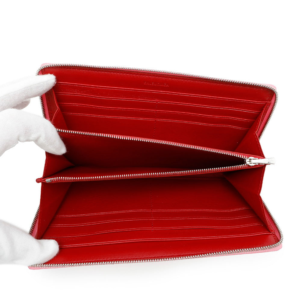 BALENCIAGA Essential Long Wallet Pink664041 Calf Leather