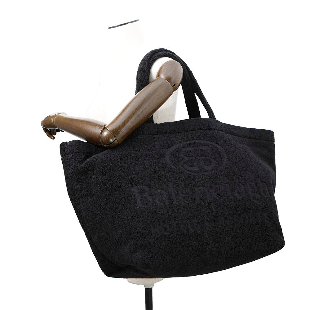 BALENCIAGA Jumbo Tote Bag Black743152 Towel Fabric Size Large
