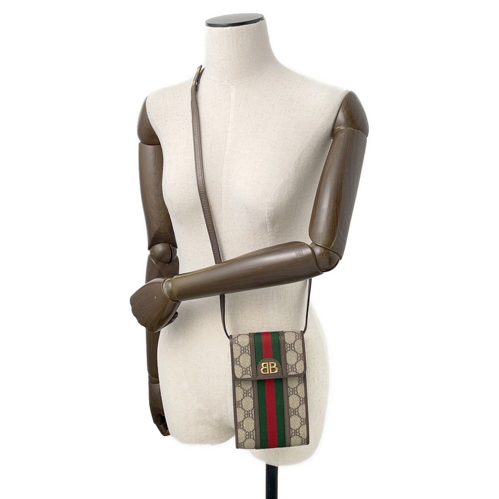 BALENCIAGA Hacker Project Shoulder Bag Beige/Brown680130 PVC Leather