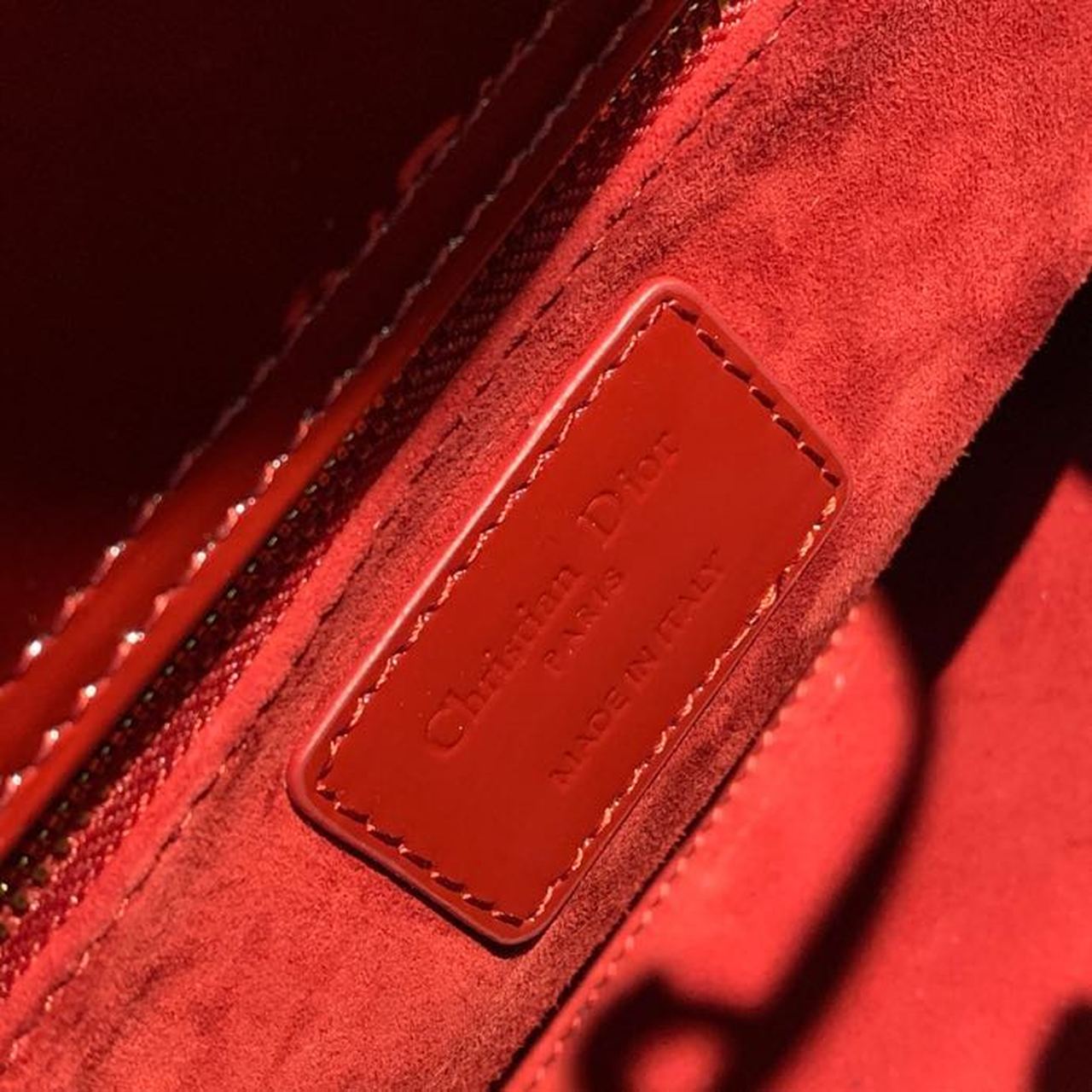 Top Quality MeTop Qualityum Lady Bag Gold Toned Hardware Burgundy Patent For Women 9.5in/24cm CD