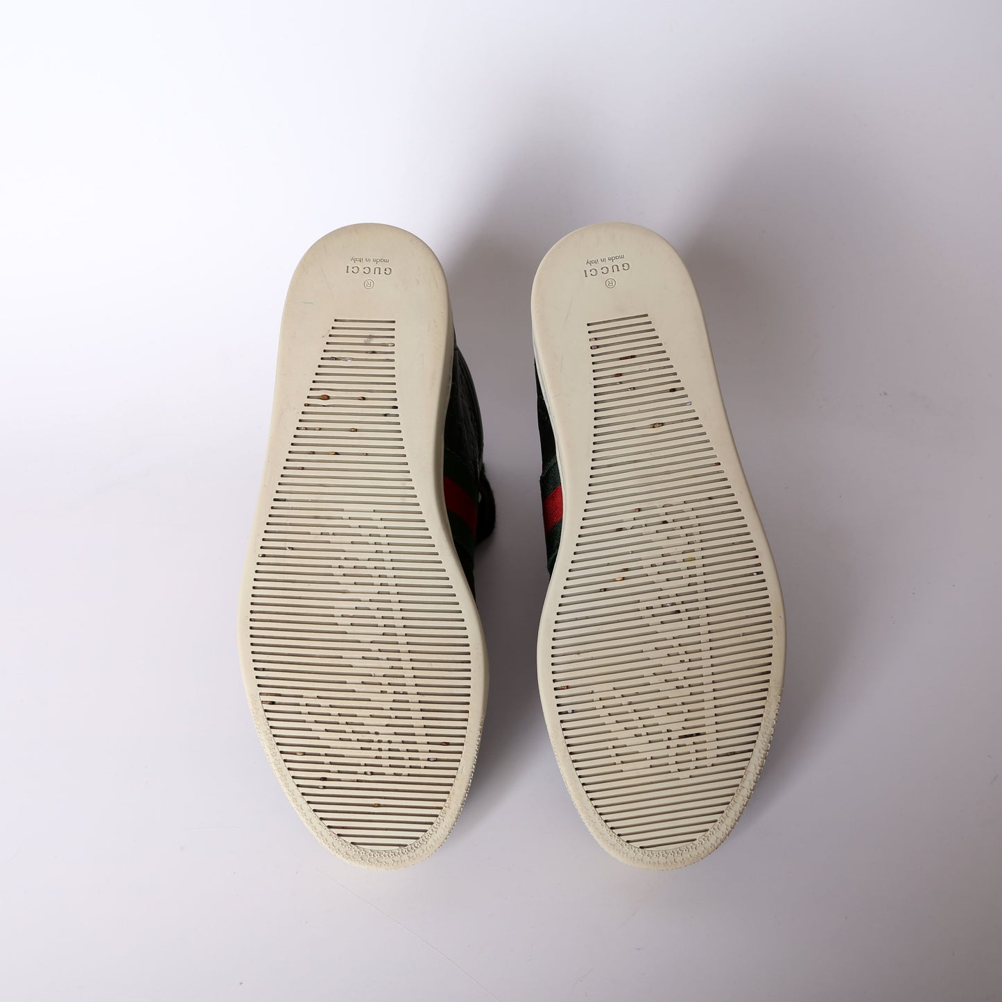 Guccissima Web Leather High Top Sneakers Men's Size