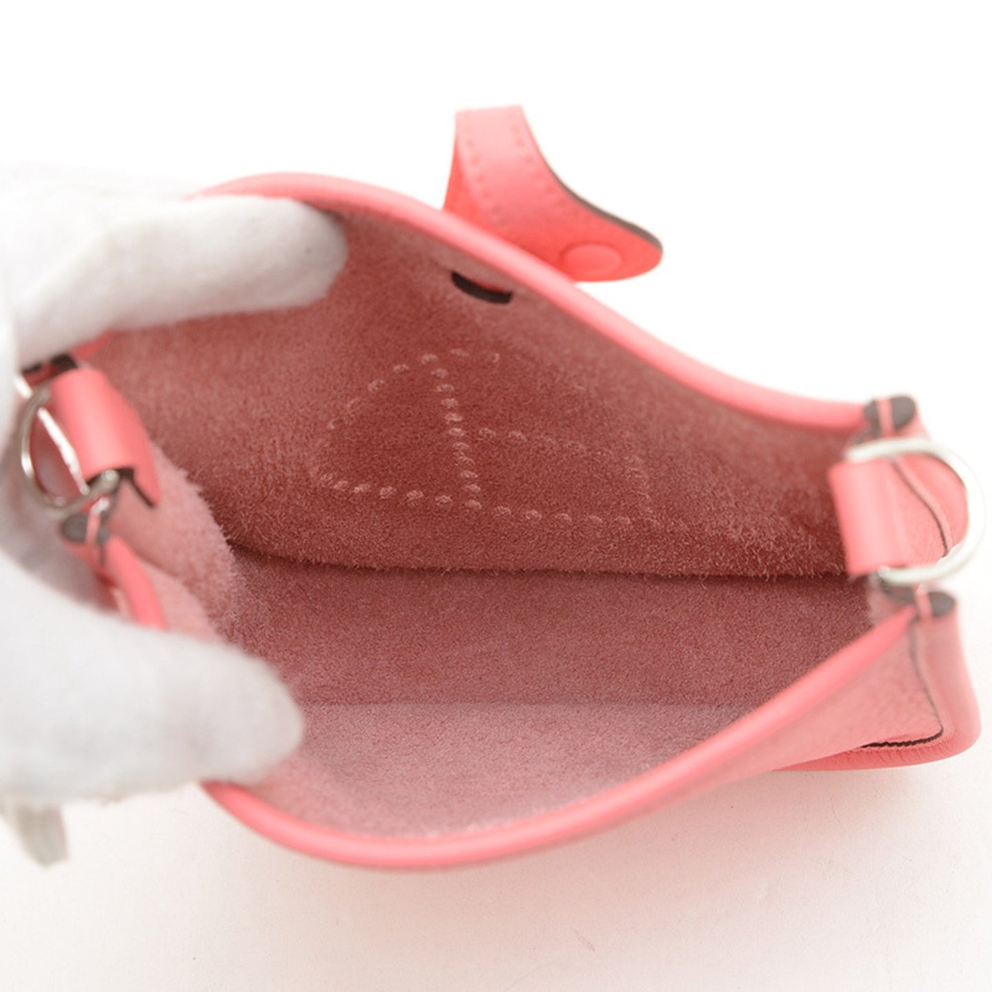 Hermes Rose Azalee Taurillon Clemence Leather Shoulder Bag ( )