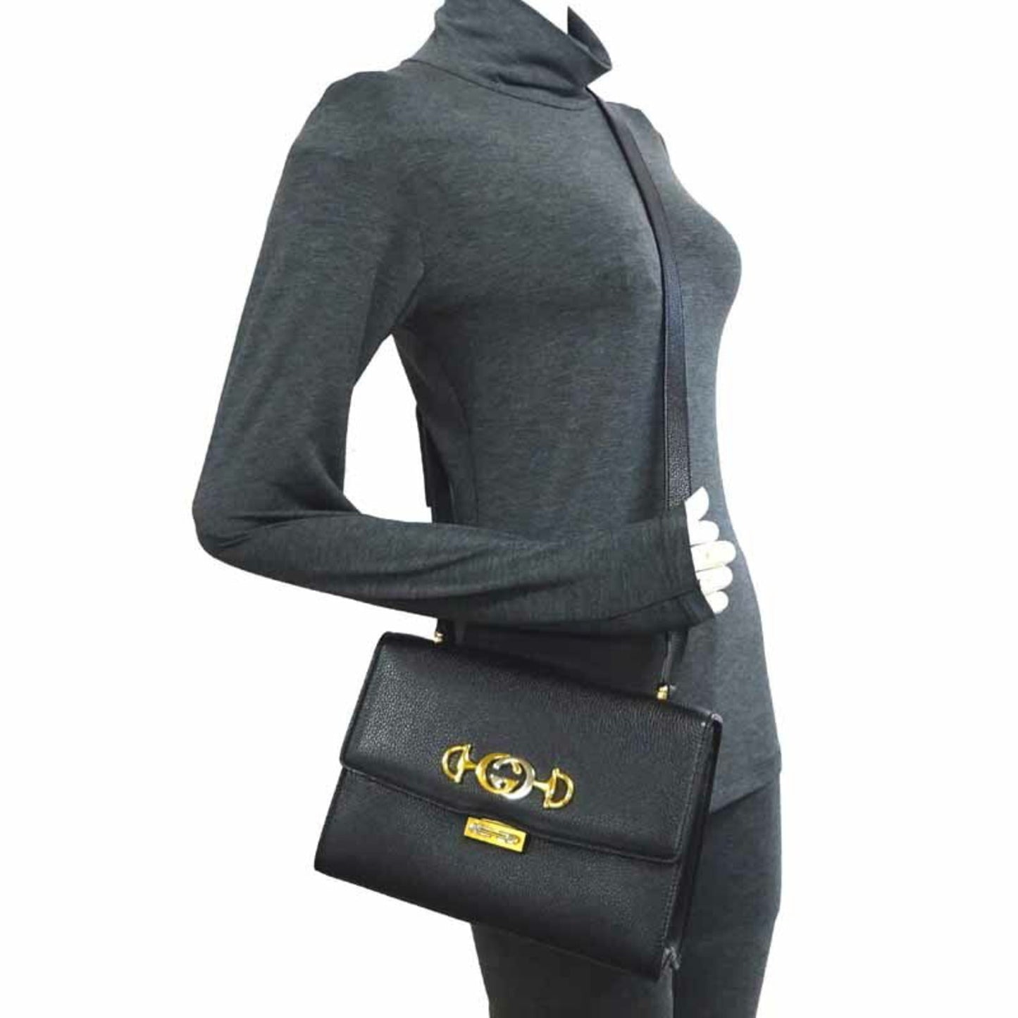 Gucci Zumi Small Women's Shoulder Bag 576388 Leather Black