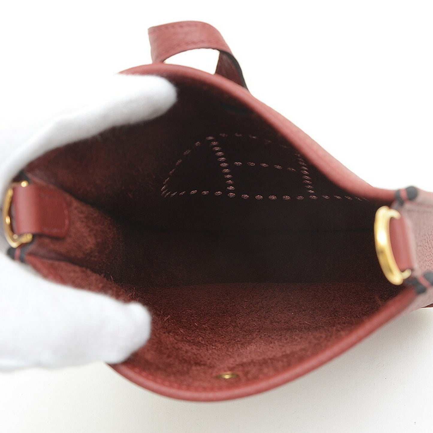 Hermes Rouge H Taurillon Clemence Leather Shoulder Bag ( )