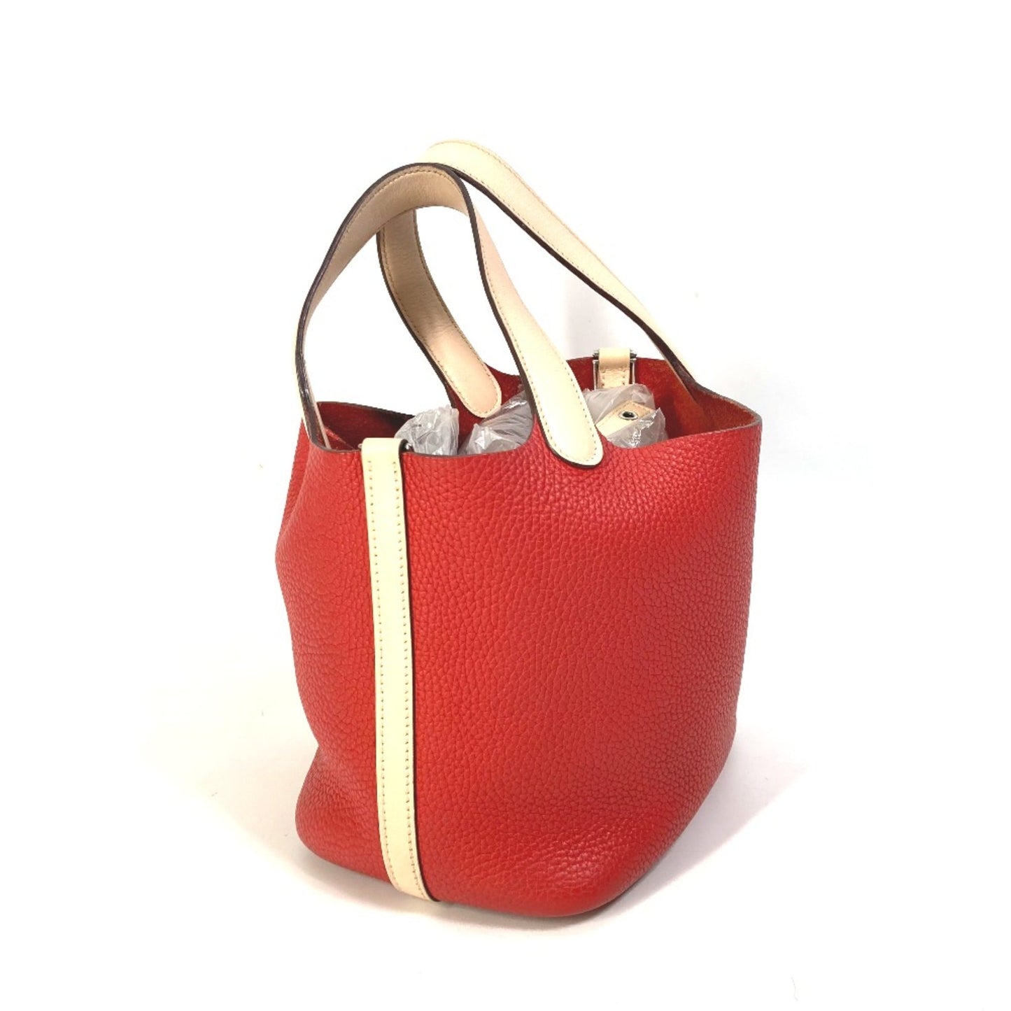 Hermes Red Leather Handbag ( )