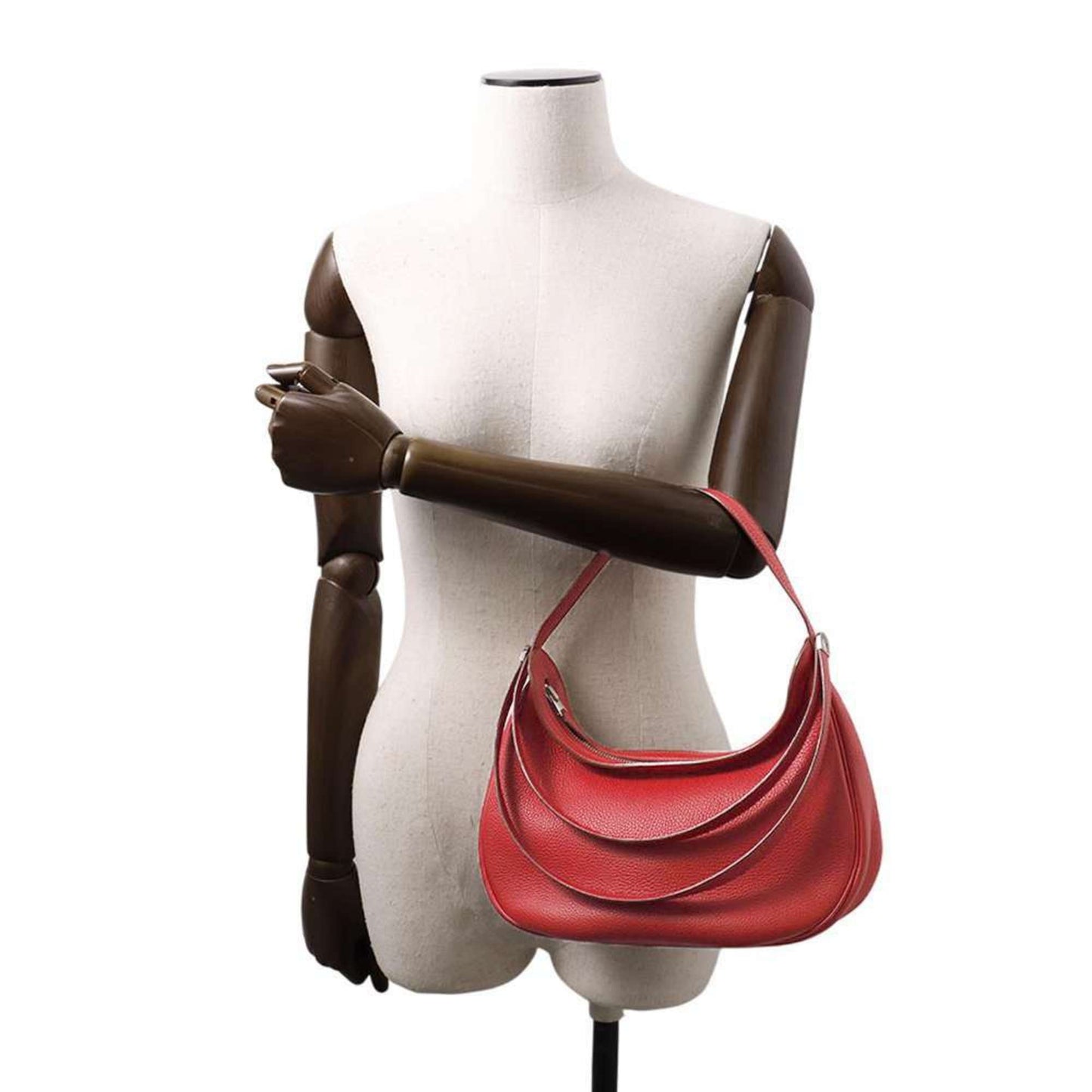 Hermes Rouge Casaque Togo Leather Handbag Shoulder Bag ( )