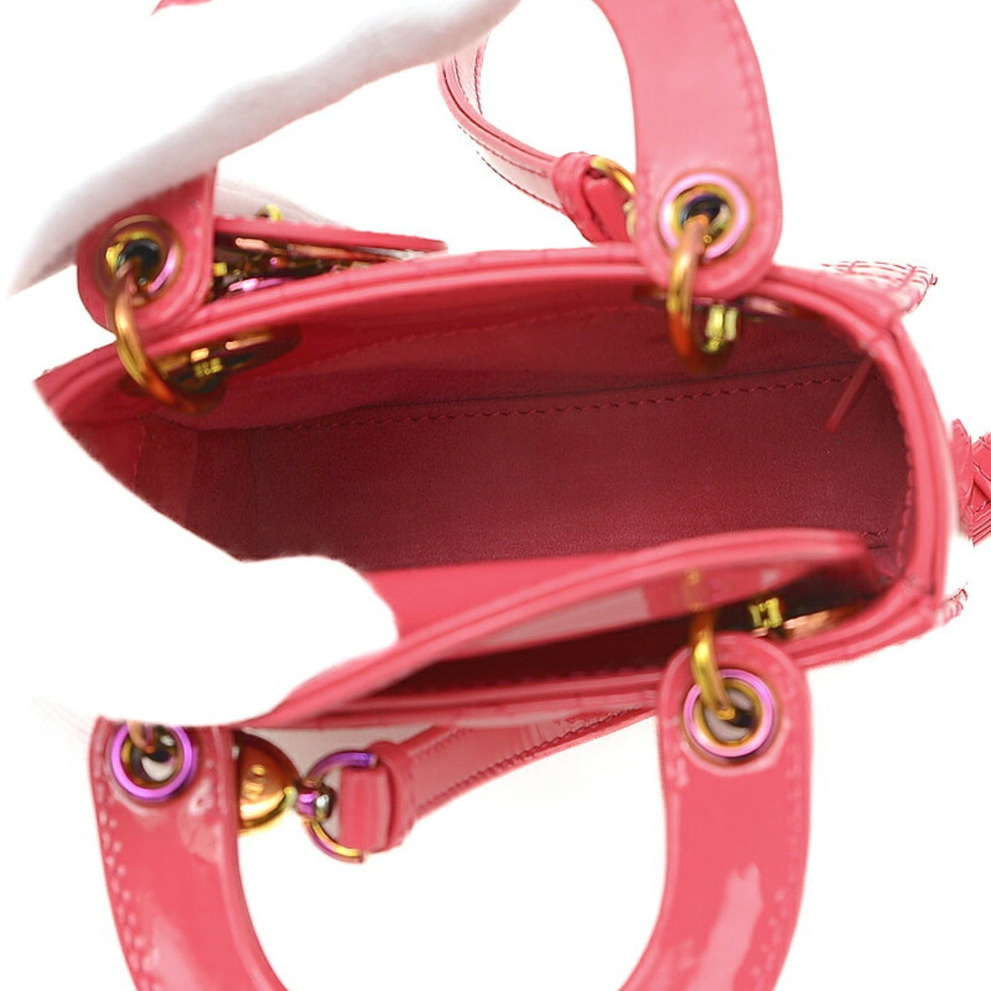 CHRISTIAN DIOR Dior Lady Micro 2WAY Shoulder Bag Pouch Patent Pink