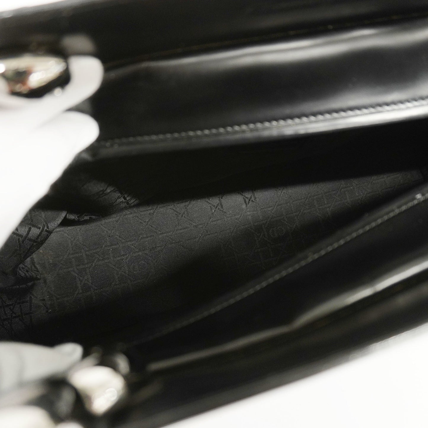 CHRISTIAN DIOR 2way Bag Maris Pearl Leather Handbag,Shoulder Bag Black