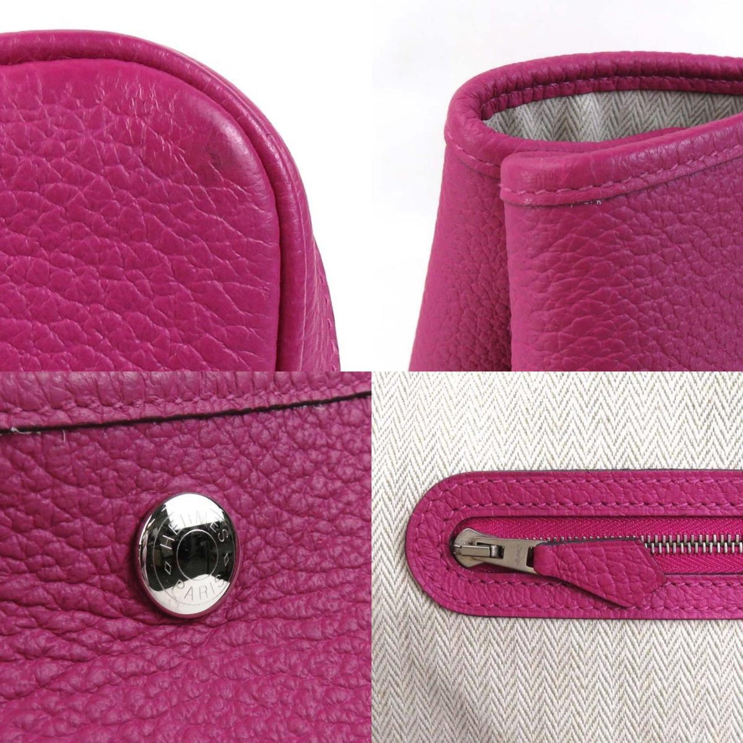 Hermes Rose Purple Negonda Leather Handbag ( )