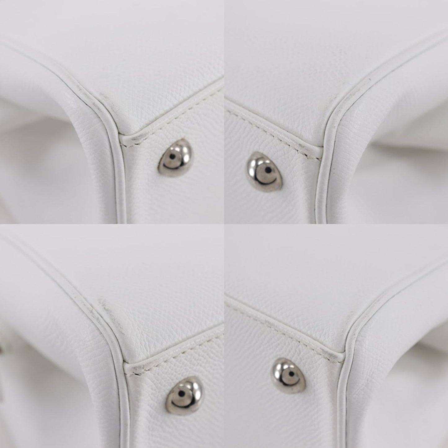 Hermes White Epsom Leather Handbag ( )