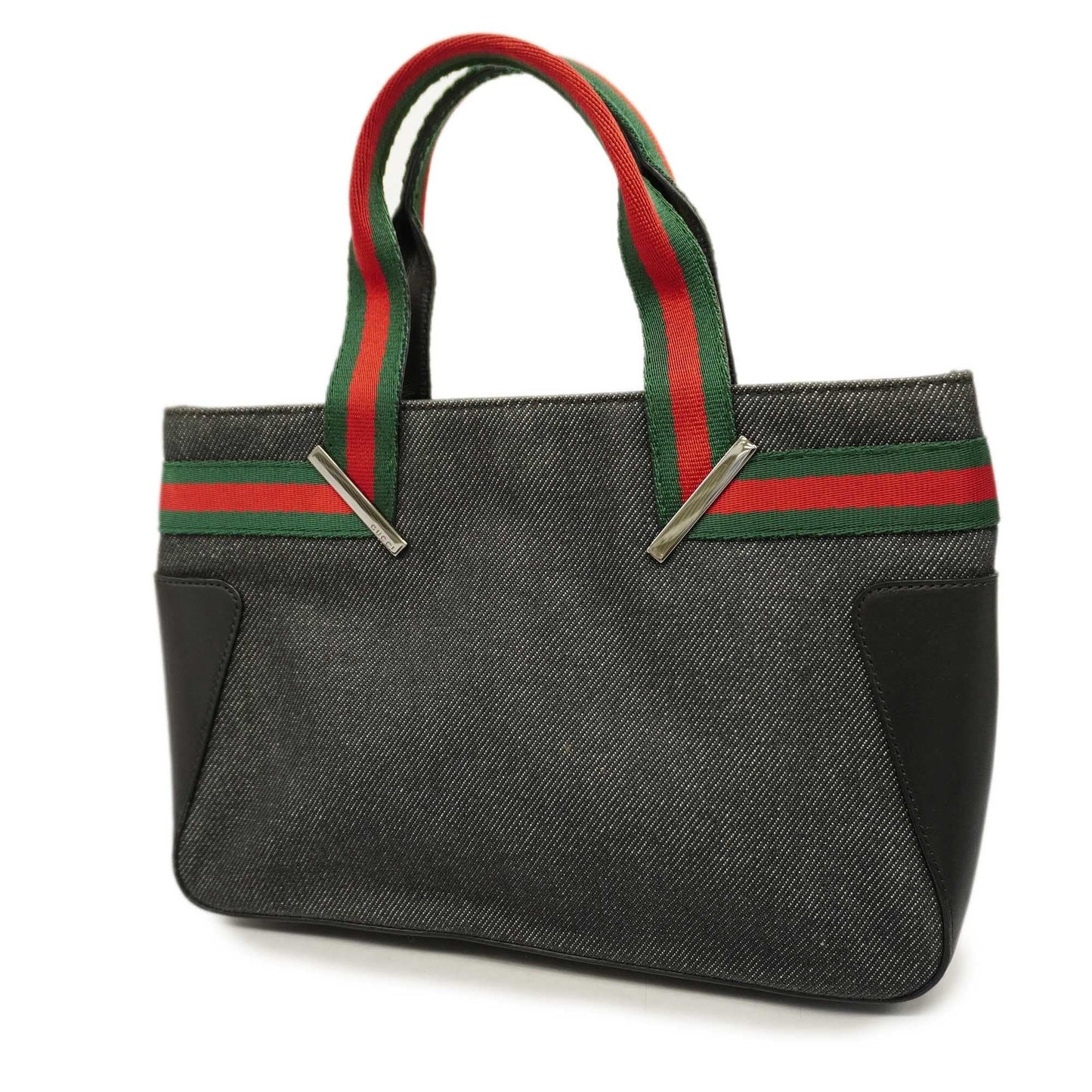 GUCCIAuth Sherry Line 73984 Women's Denim,Leather Handbag Black