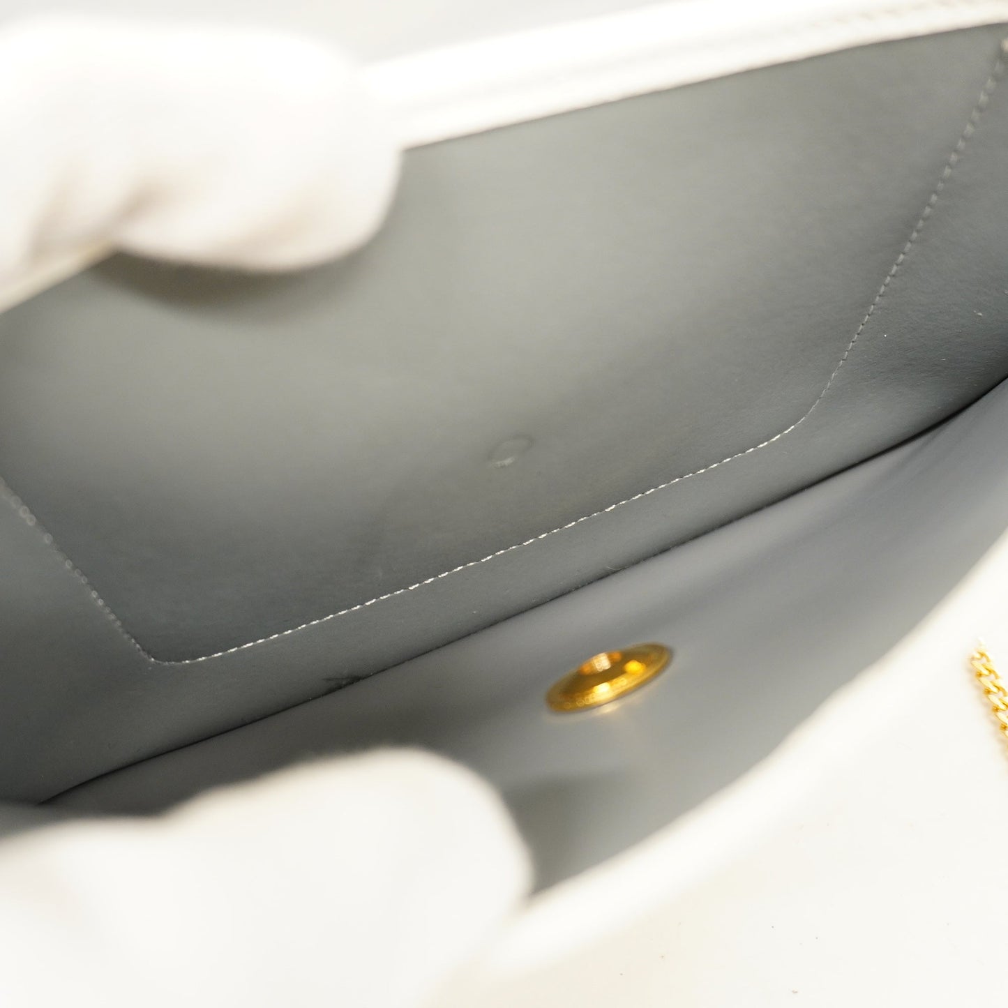 CHRISTIAN DIOR Honeycomb Women's Leather Shoulder Bag White