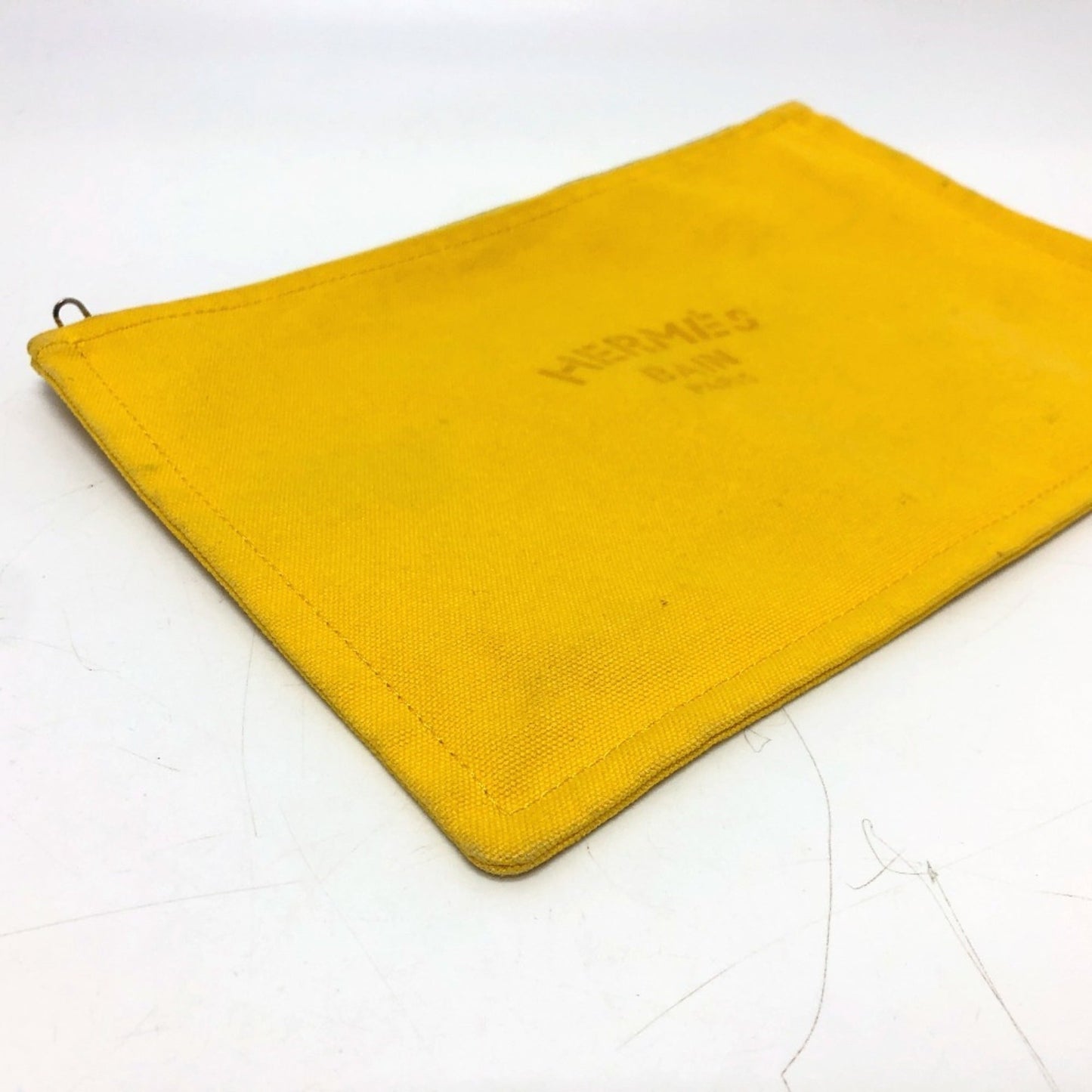 Hermes Yellow Canvas Pouch ( )