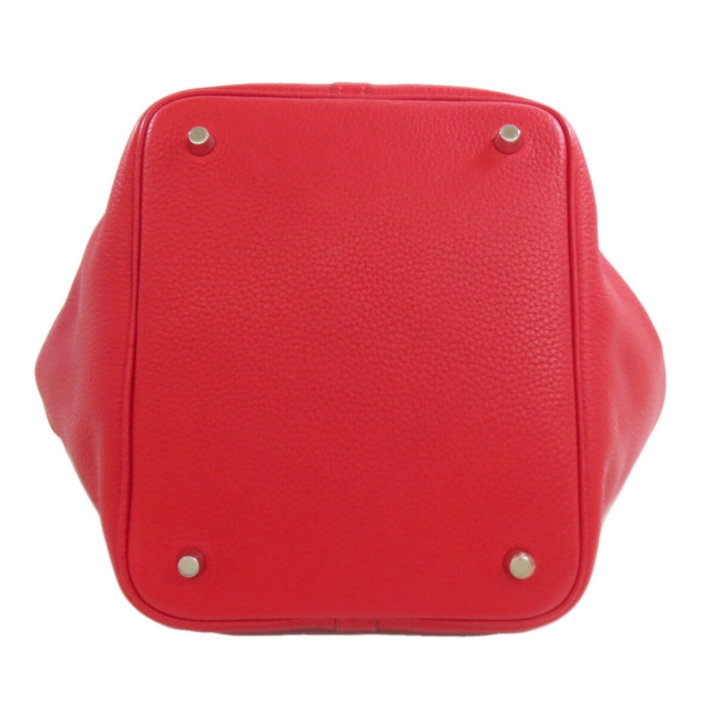 Hermes Rouge Casaque Taurillon Clemence Leather Handbag ( )