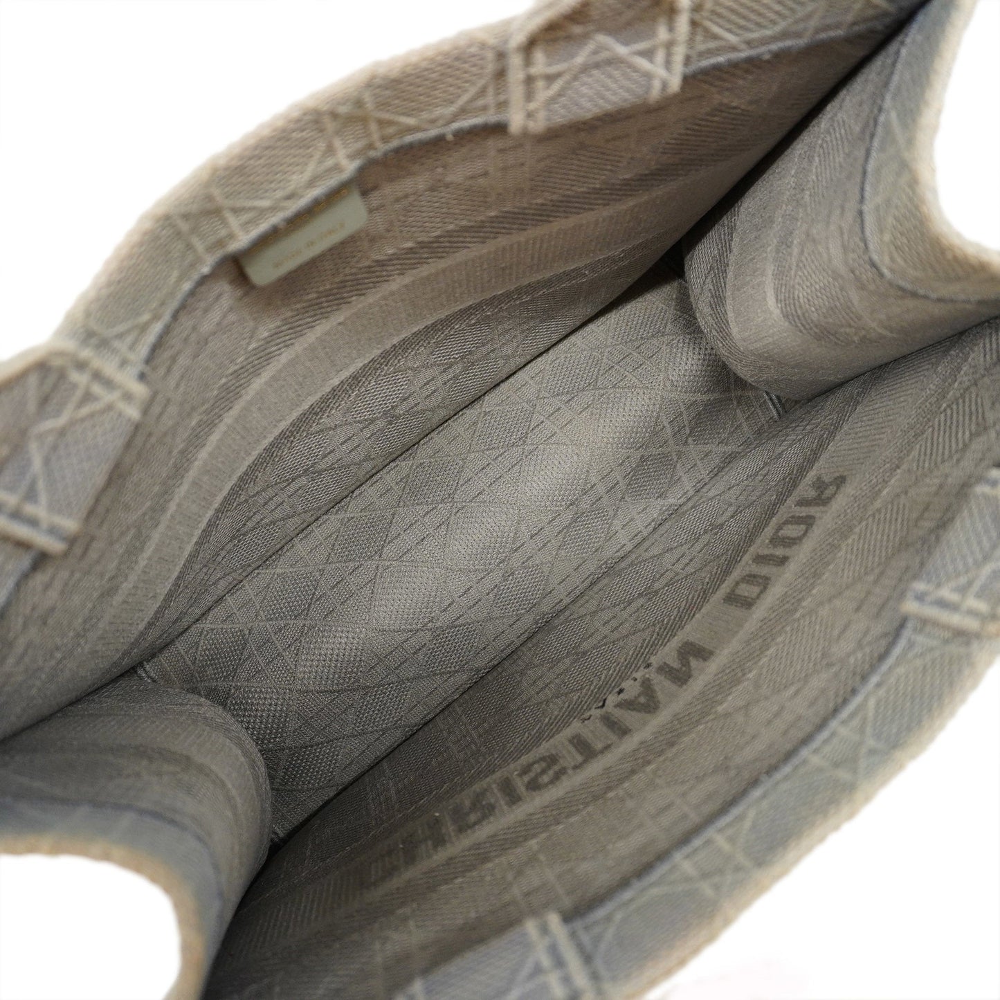 CHRISTIAN DIOR Cannage/Lady Dior Book Tote Shearling Women's Canvas Handbag