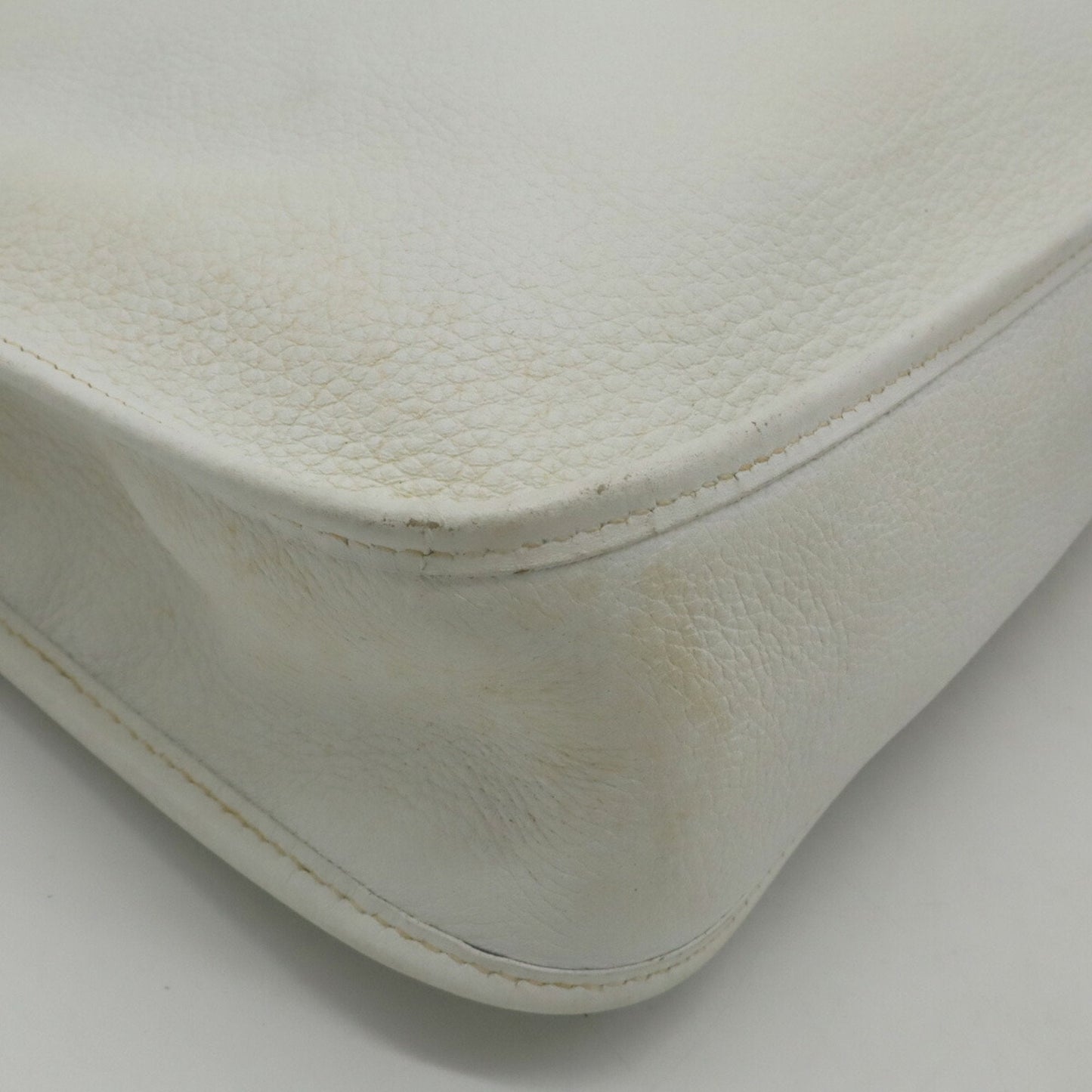 Hermes White Leather Shoulder Bag ( )