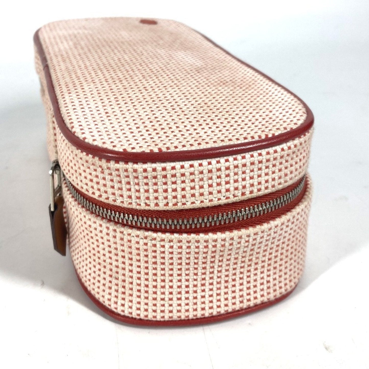 Hermes Sellier Pink Canvas Pouch ( )