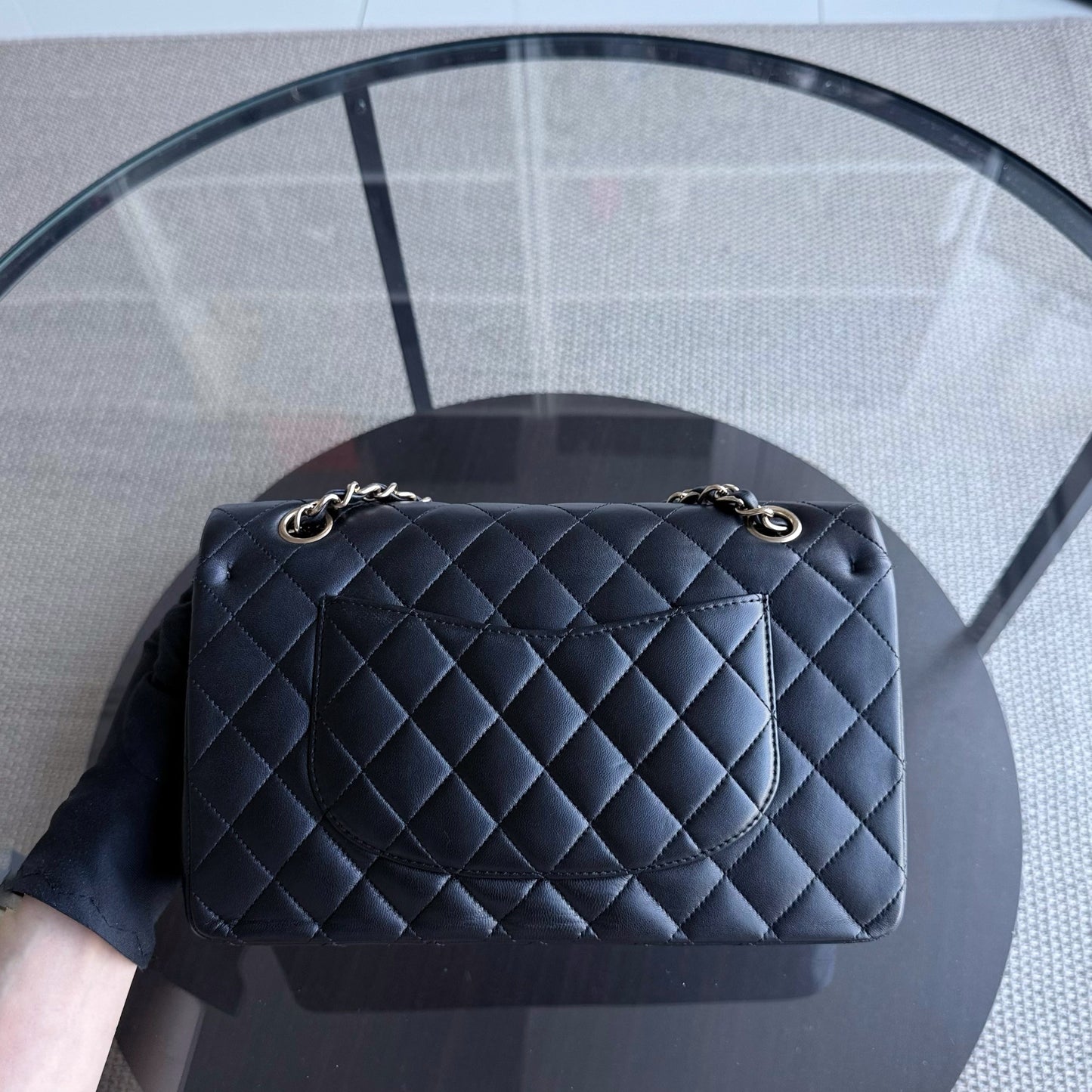 Chanel Classic Flap Medium - 25CM Quilted Lambskin Black Gold Hardware Series 14
