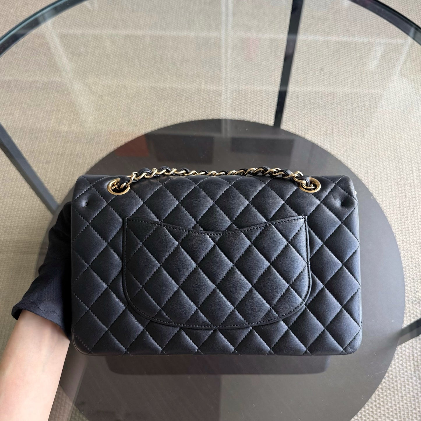 Chanel Classic Flap Medium - 25CM Quilted Lambskin Black Gold Hardware Sereis 21