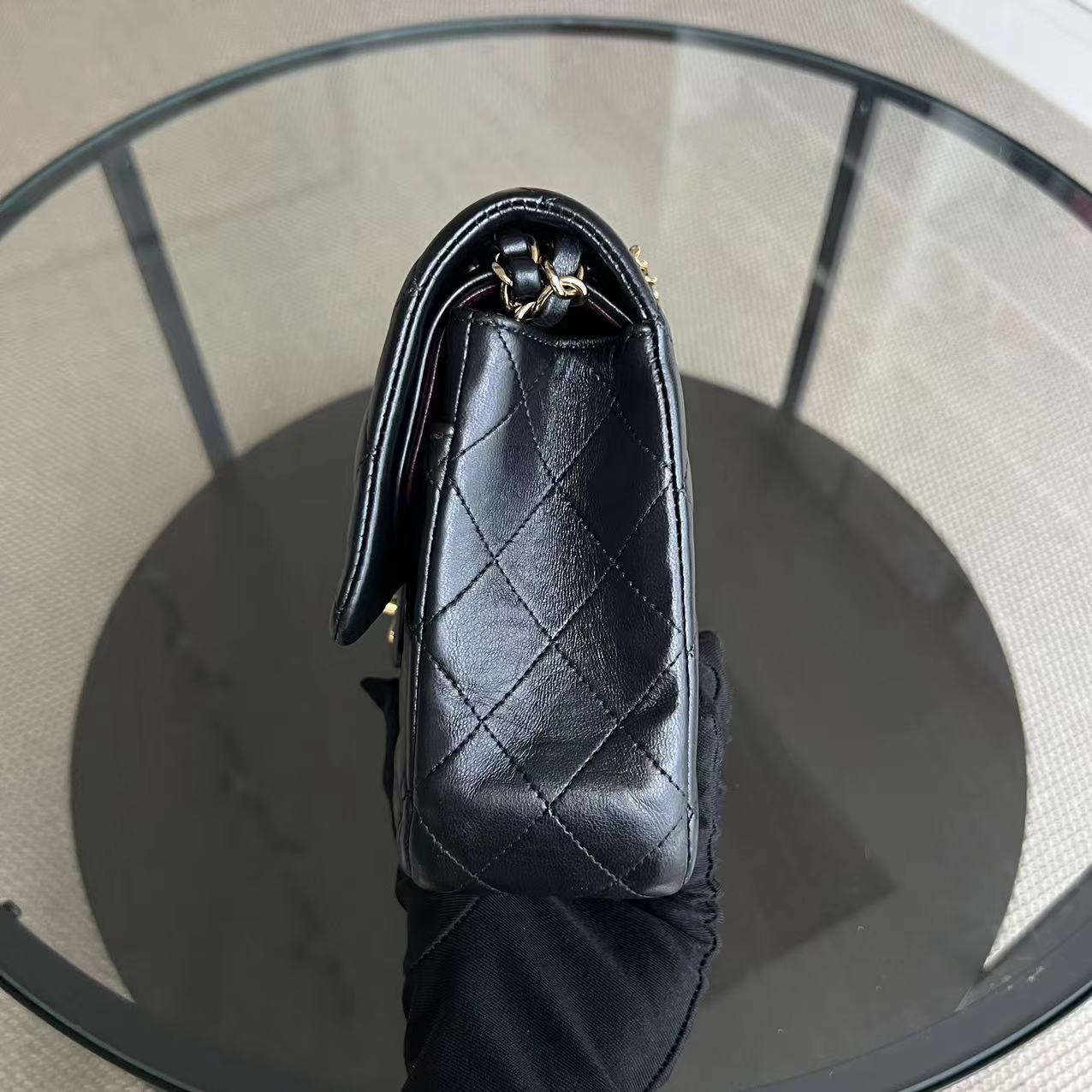 Chanel Classic Flap Medium - 25CM Lambskin Quilted Black Golden Hardware Series 15