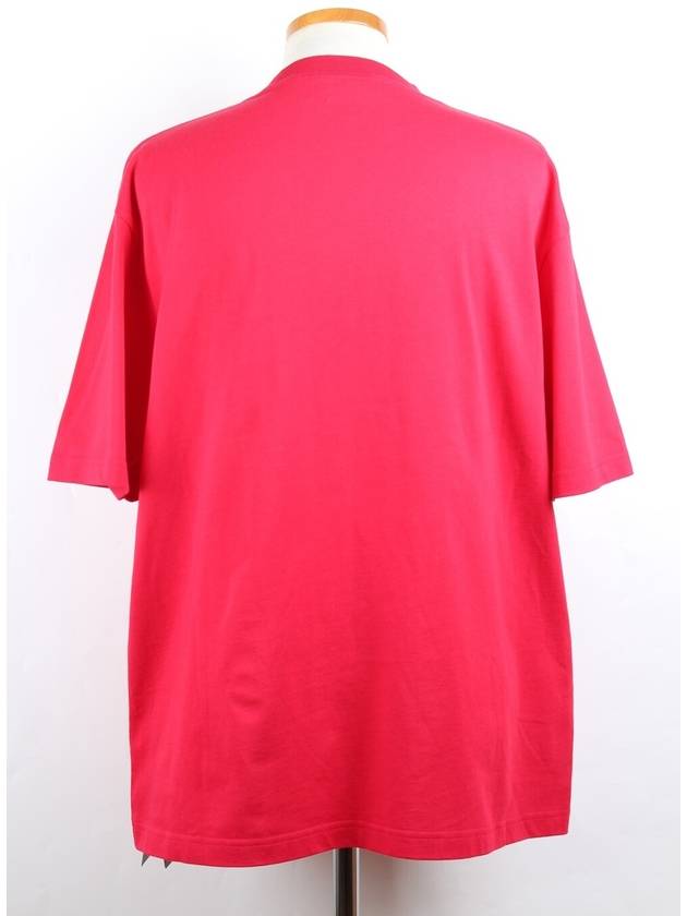 Luxury Balenciaga Trending 2025 Paris Logo Short Sleeve T Shirt M Burgundy