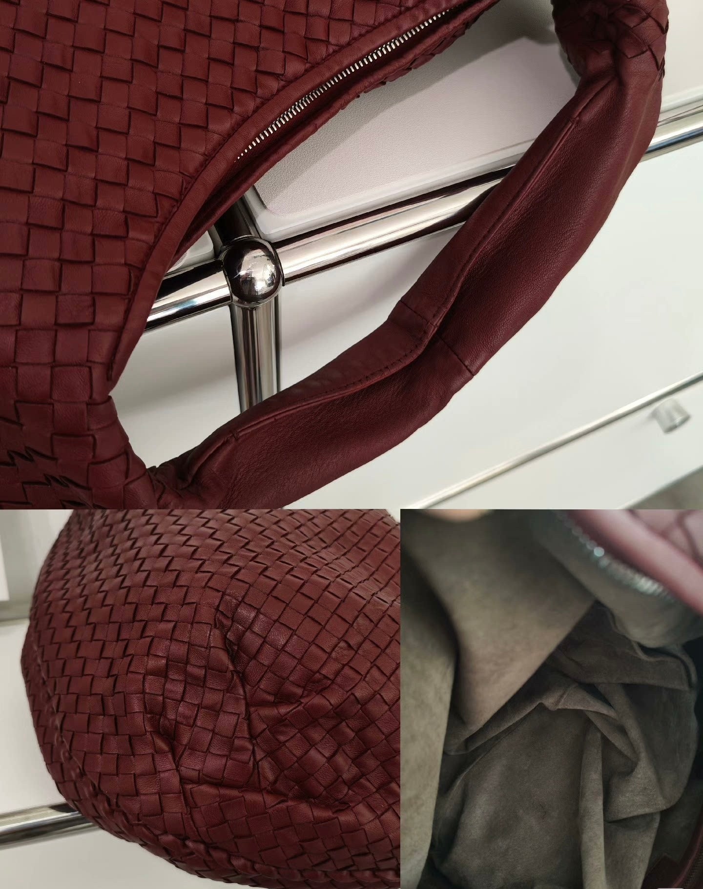 Bottega Veneta Belly Hobo Intrecciato Burgundy Ancora Red Medium 45cm