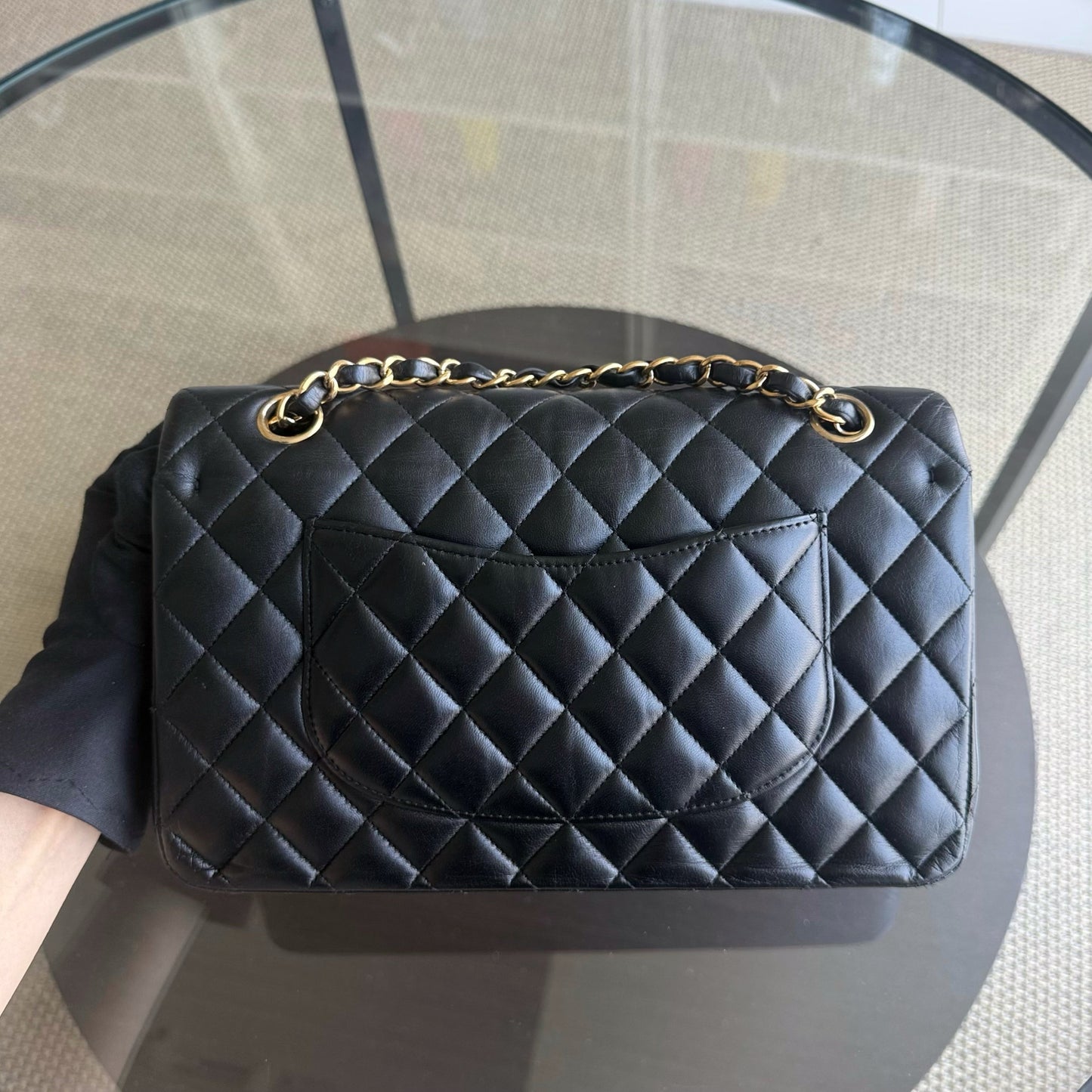 Chanel Classic Flap Medium - 25CM Quilted Lambskin Black Gold Hardware Sereis 24