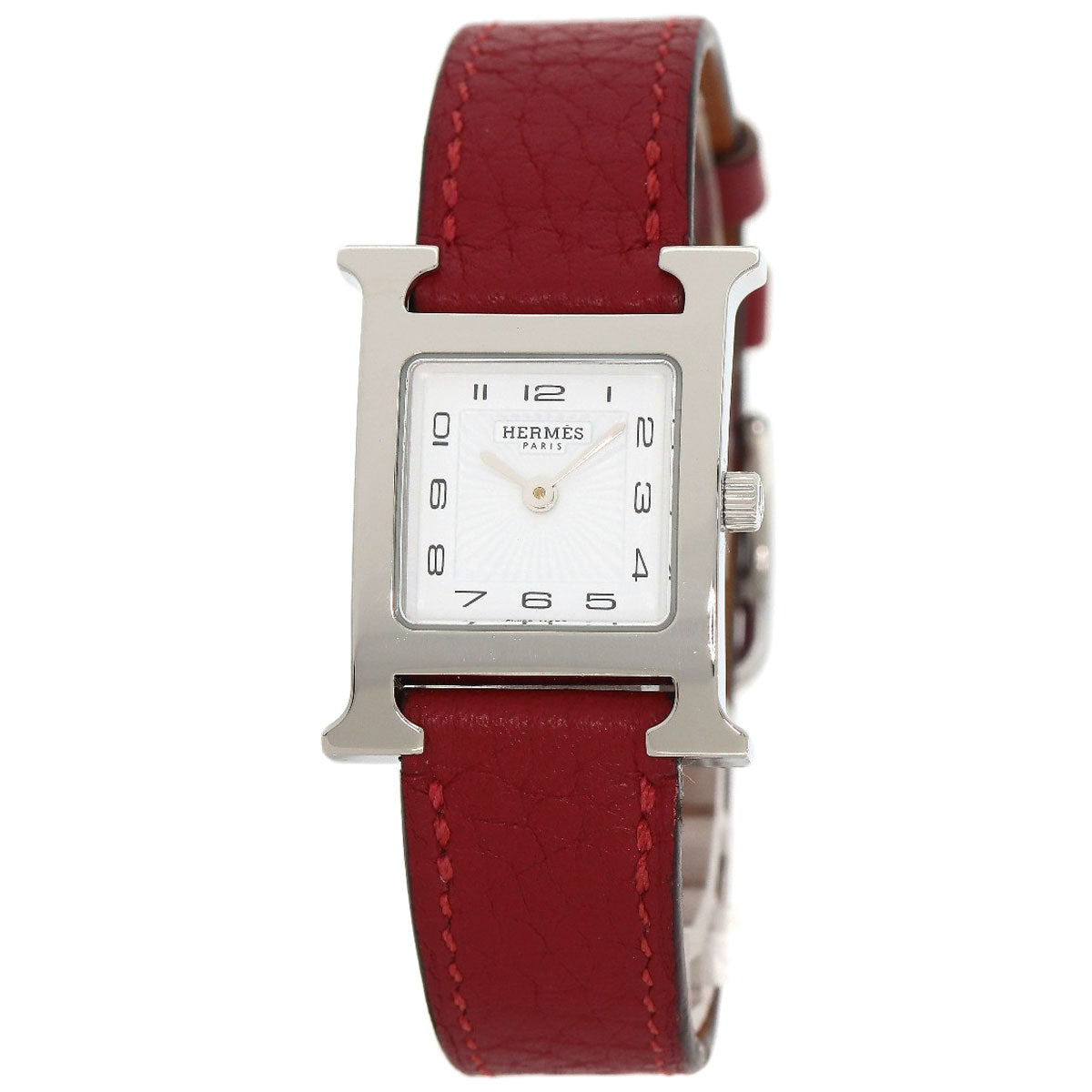 HERMES Watches Quartz HH11.210 Stainless Steel, Leather Silver H watch white dial Women d