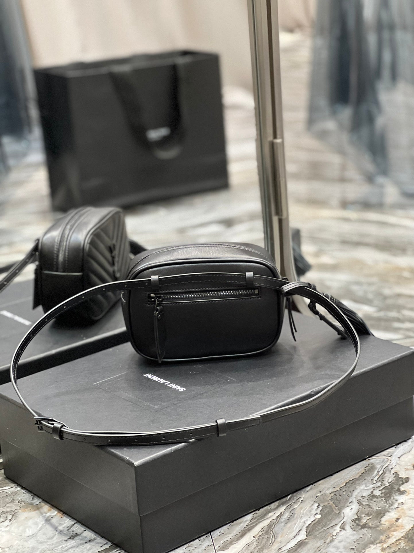 Top Quality Lou Belt Bag Black In Matelassé Black Metal Hardware For Women 6.1in/15cm YSL 534817DV7081000