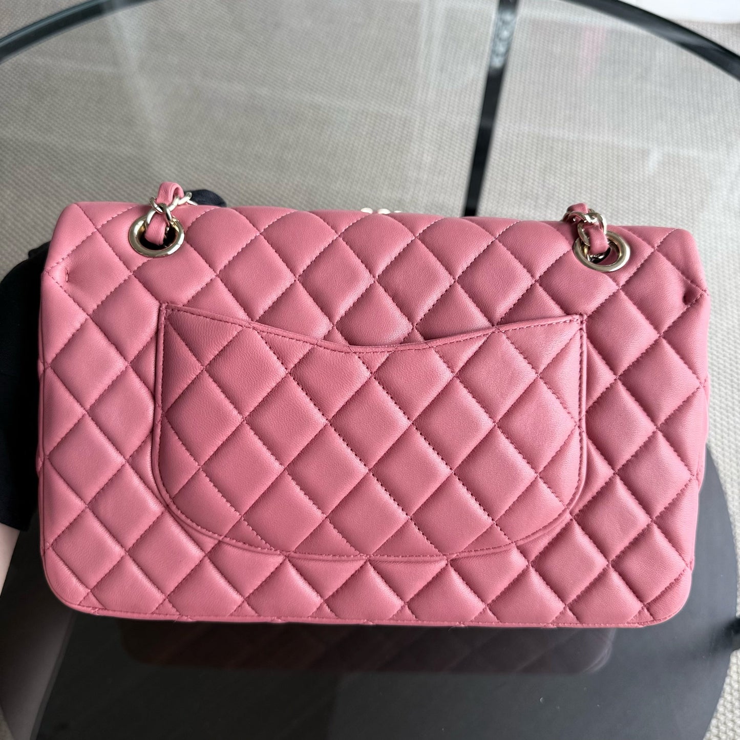 Chanel Classic Flap Medium - 25CM Quilted Lambskin Valentine Heart Pink Special Edition Series 19