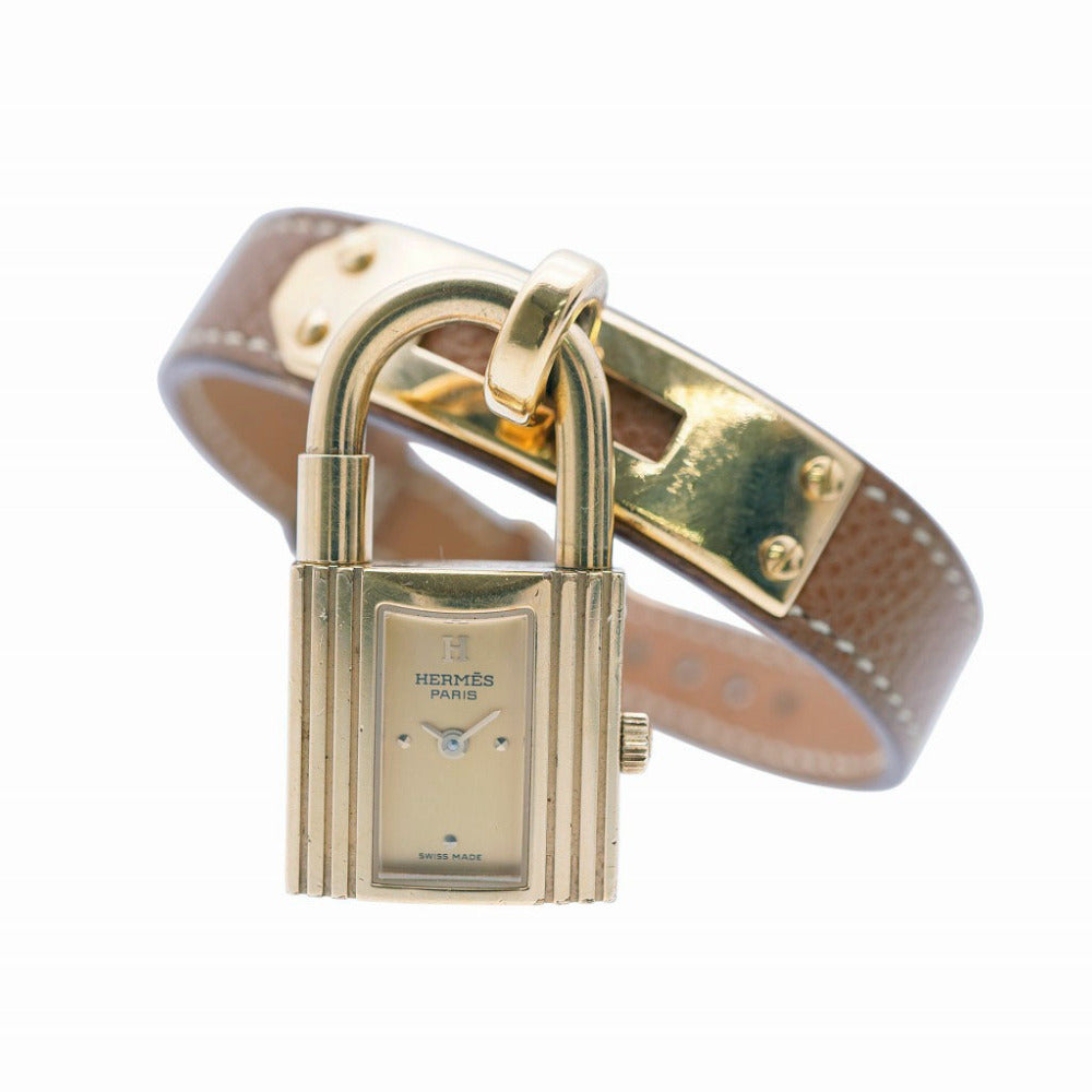 HERMES Watches Quartz Stainless Steel , Courchevel gold Quartz Kelly watch gold dial Women d