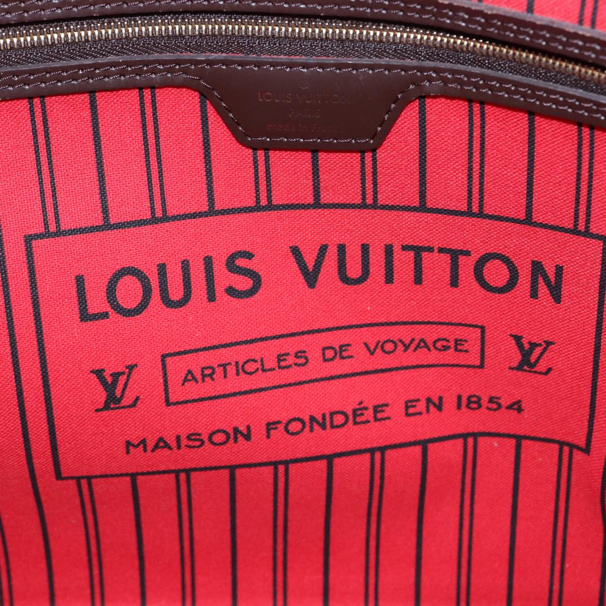 LOUIS VUITTON Damier Ebene Neverfull MM Tote Bag N51105 LV Auth 87833