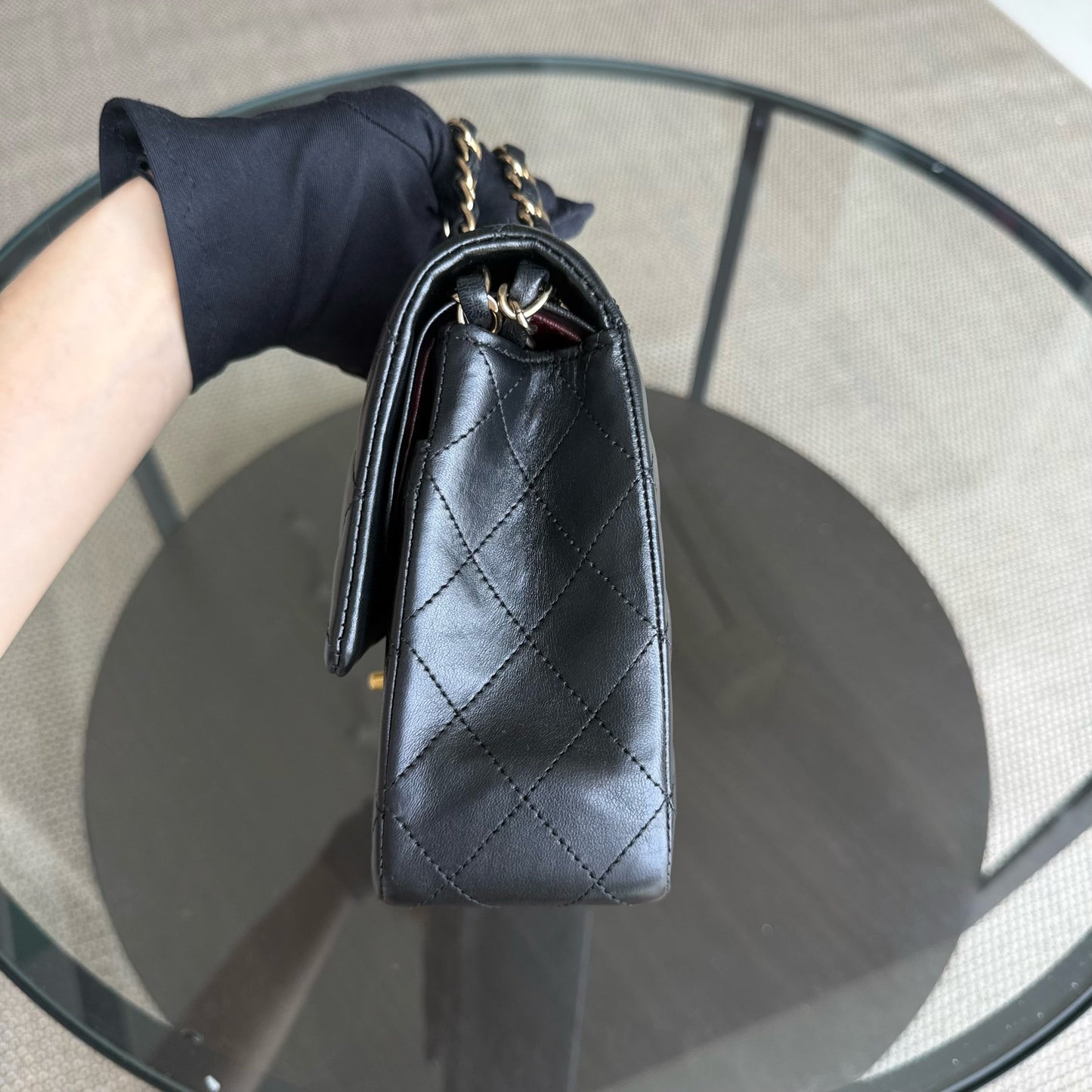 Chanel Classic Flap Medium - 25CM Quilted Lambskin Black Gold Hardware