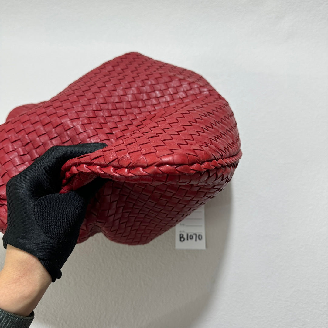 Bottega Veneta Hobo Bag Large Burgundy Red Lambskin leather 52cm