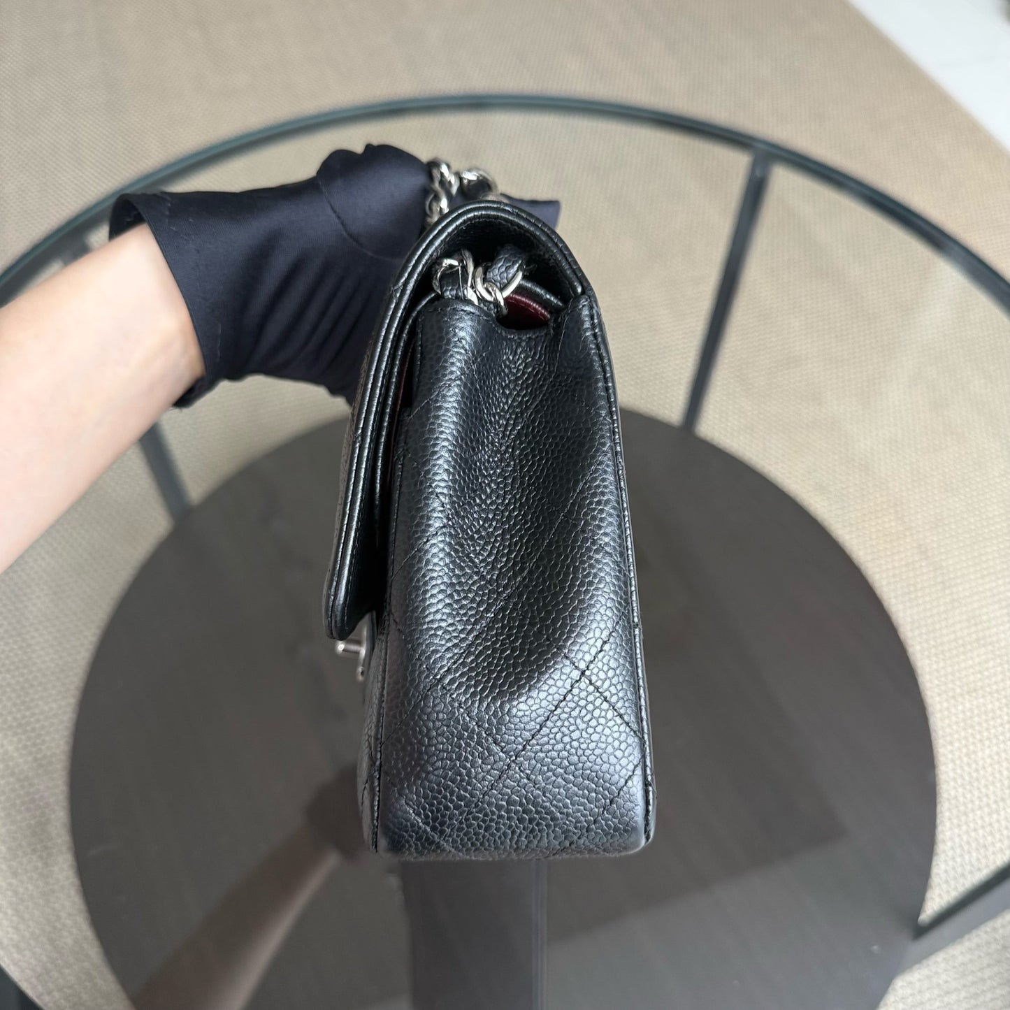 Chanel Classic Flap Medium - 25CM Quilted Caviar Black Silver Hardware Series 24