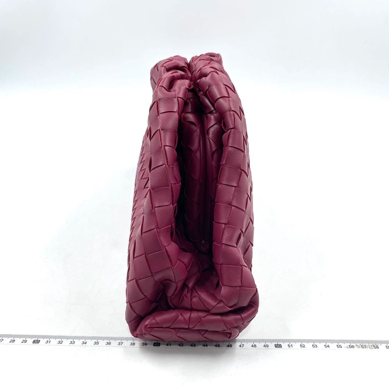 Bottega Veneta Pouch Large Intrecciato Leather Clutch Burgundy