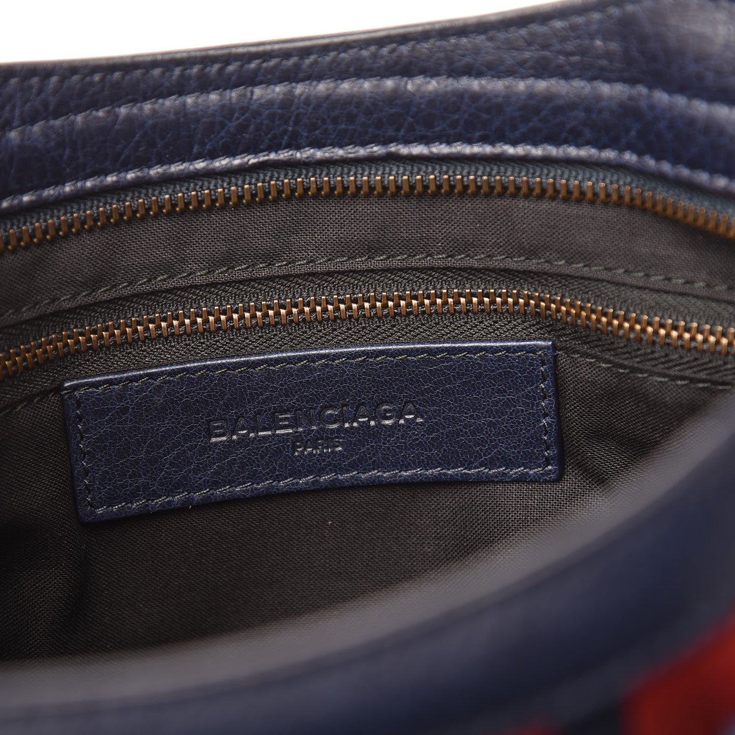 BALENCIAGA CLASSIC CITY S MARINE BORDEAUX STRIPE SATCHEL