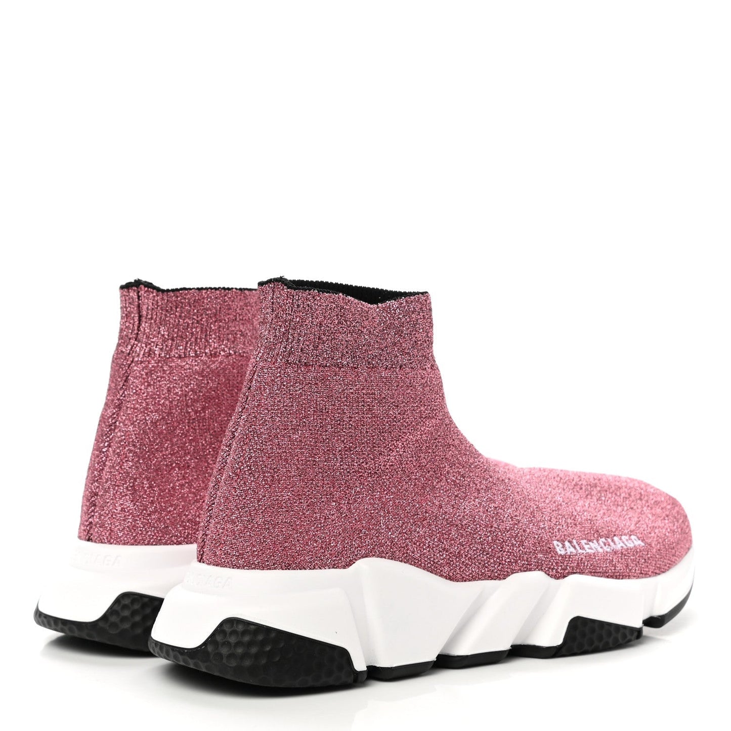 BALENCIAGA Laminated Knit Bi-Color Sole Speed Sneakers
