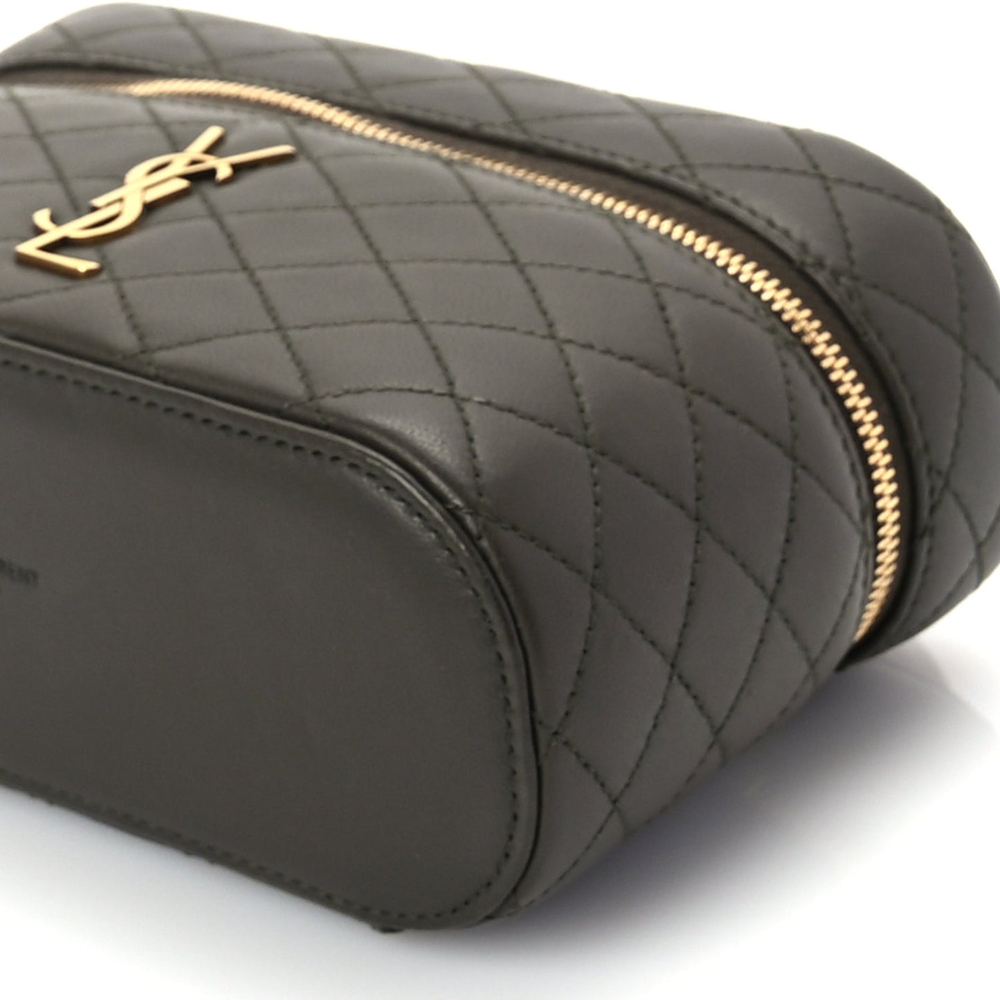 Saint Laurent Lambskin Quilted Mini Gaby Vanity Case Light Musk