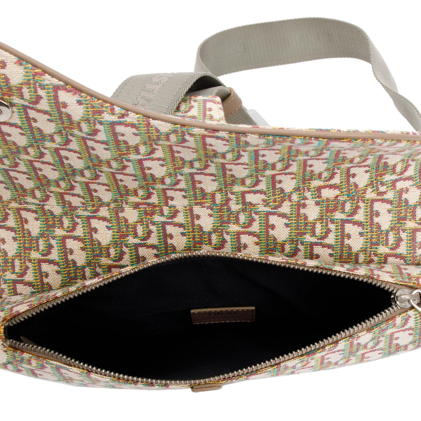 Christian Dior 2020 Multicolour Oblique Jacquard Saddle Bag