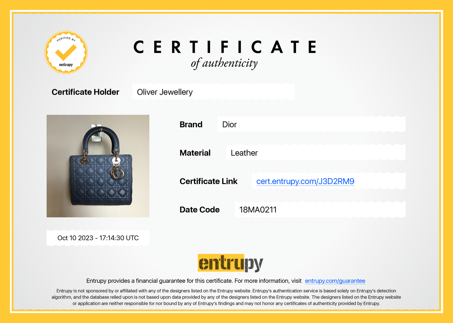 Christian Dior 2021 Blue Gradient Leather Medium Lady Dior Bag