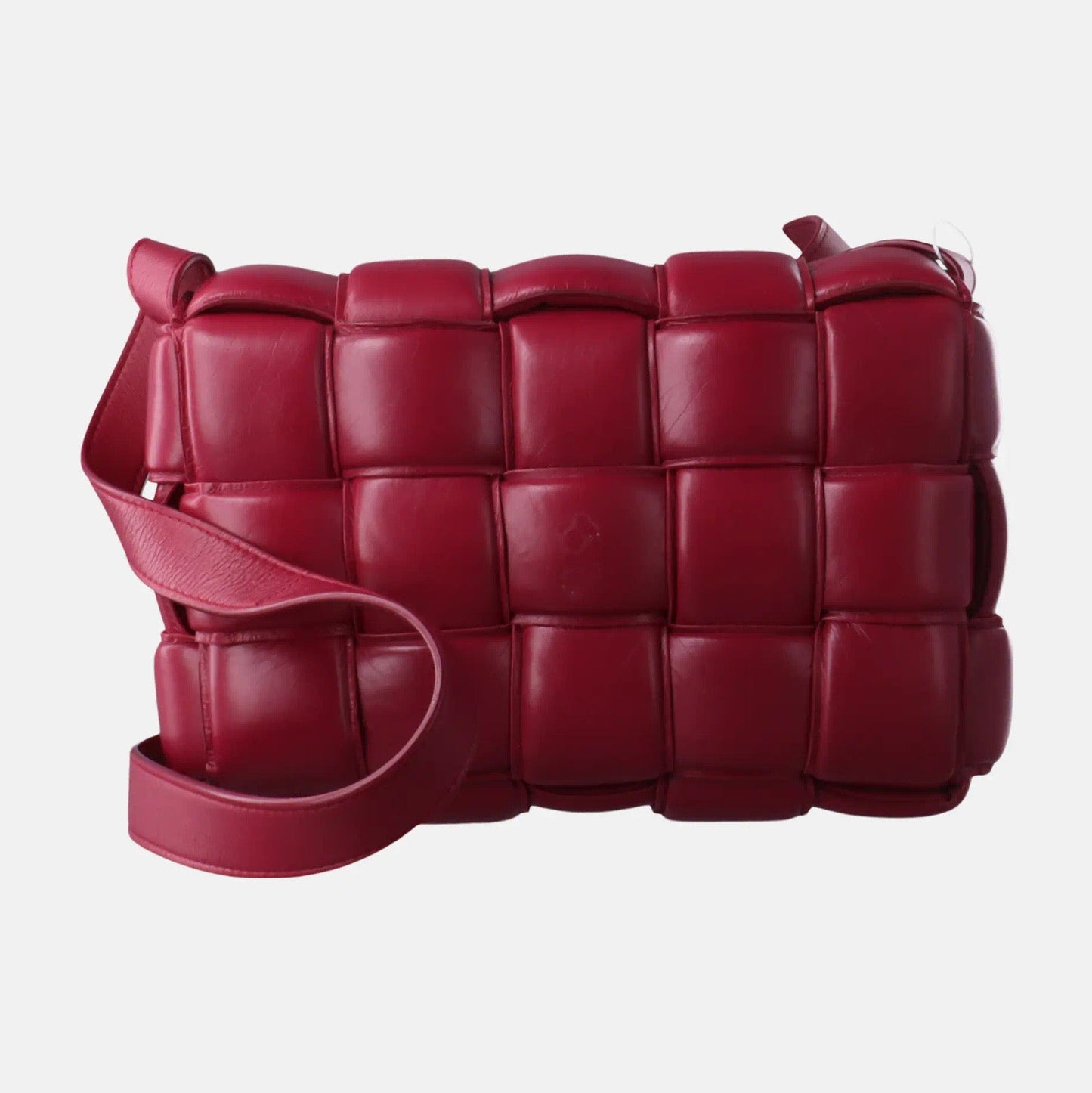 Bottega Veneta Padded Cassette Burgundy Red Leather