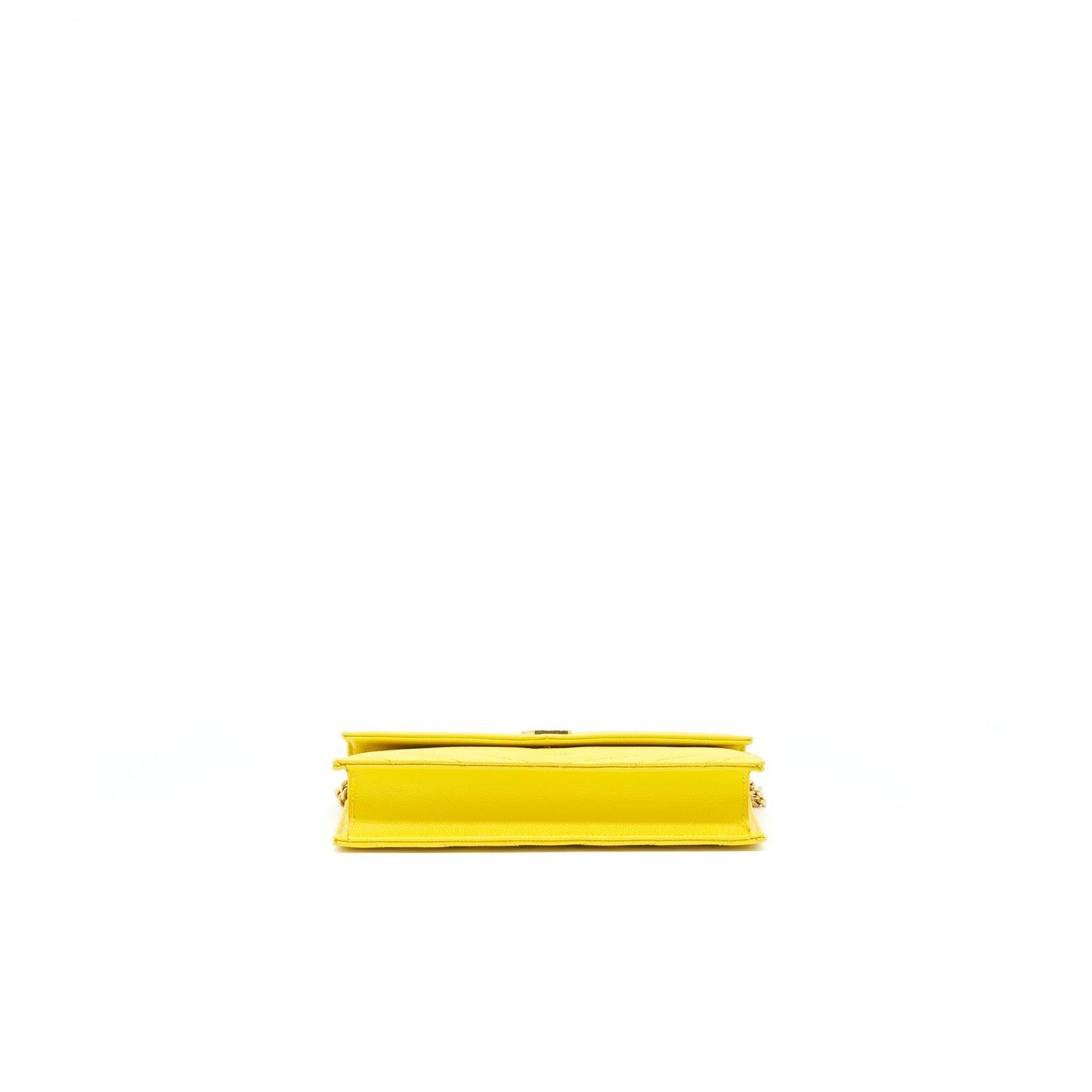 Saint Laurent /ysl Envelope Wallet on chain Grained Calfskin Yellow