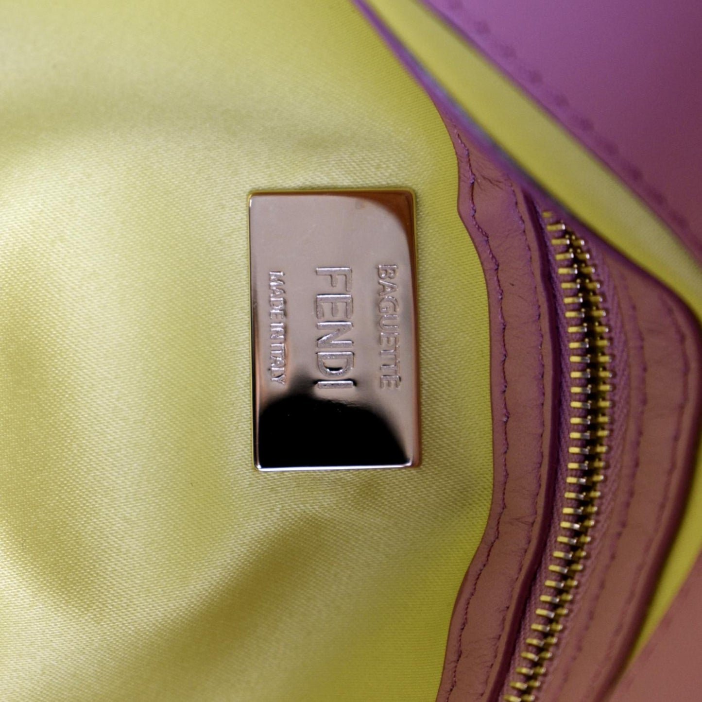 FENDI Baguette 1997 Satin Leather Shoulder Satchel Bag Multicolor