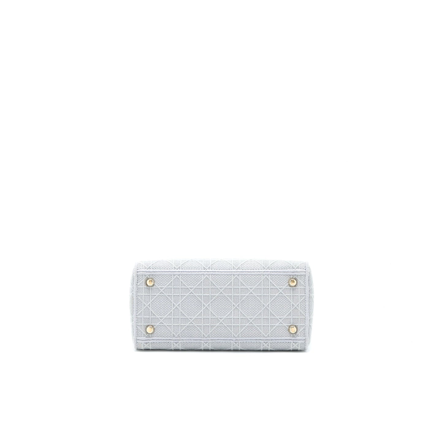 Dior Medium Lady D-lite Purse Cannage Embroidery Grey