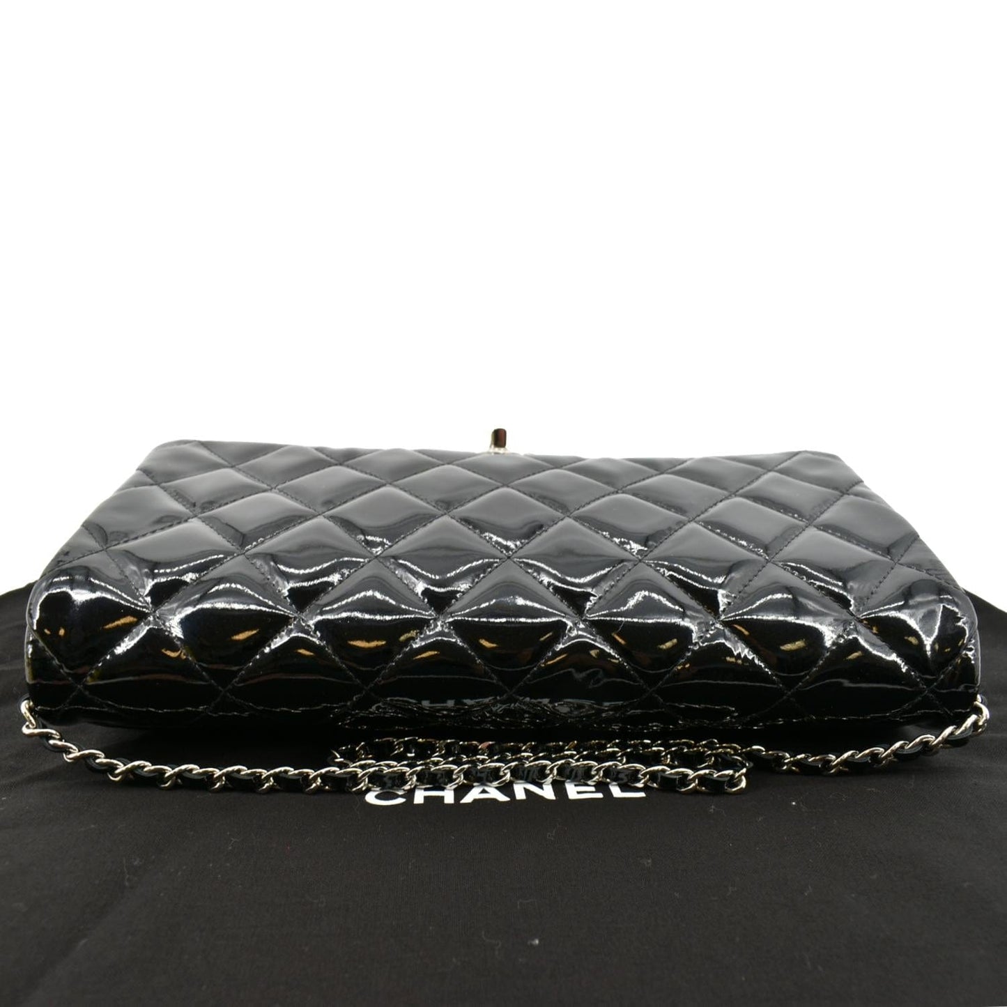 CHANEL Timeless Classic Flap Patent Leather Shoulder Bag Black 17867021