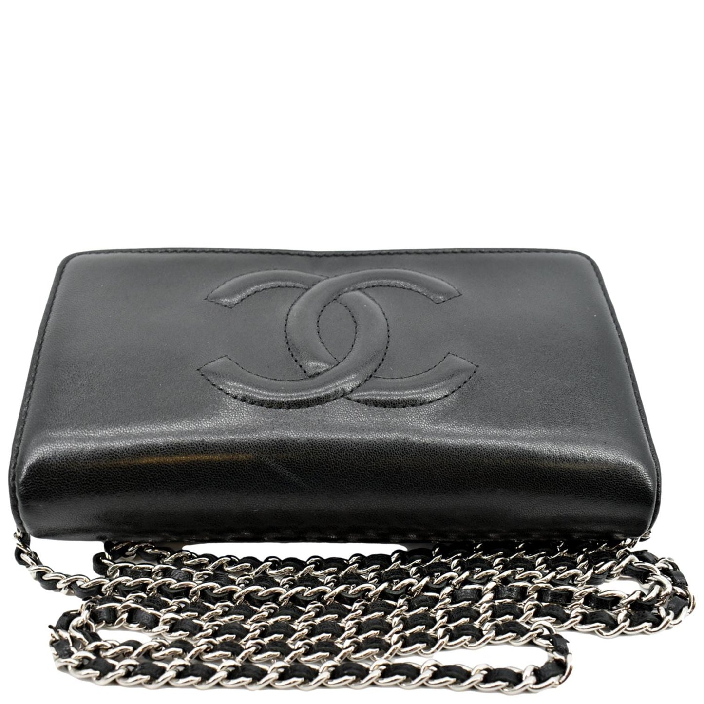 CHANEL Timeless WOC Patent Leather Wallet on Chain Shoulder Bag Black